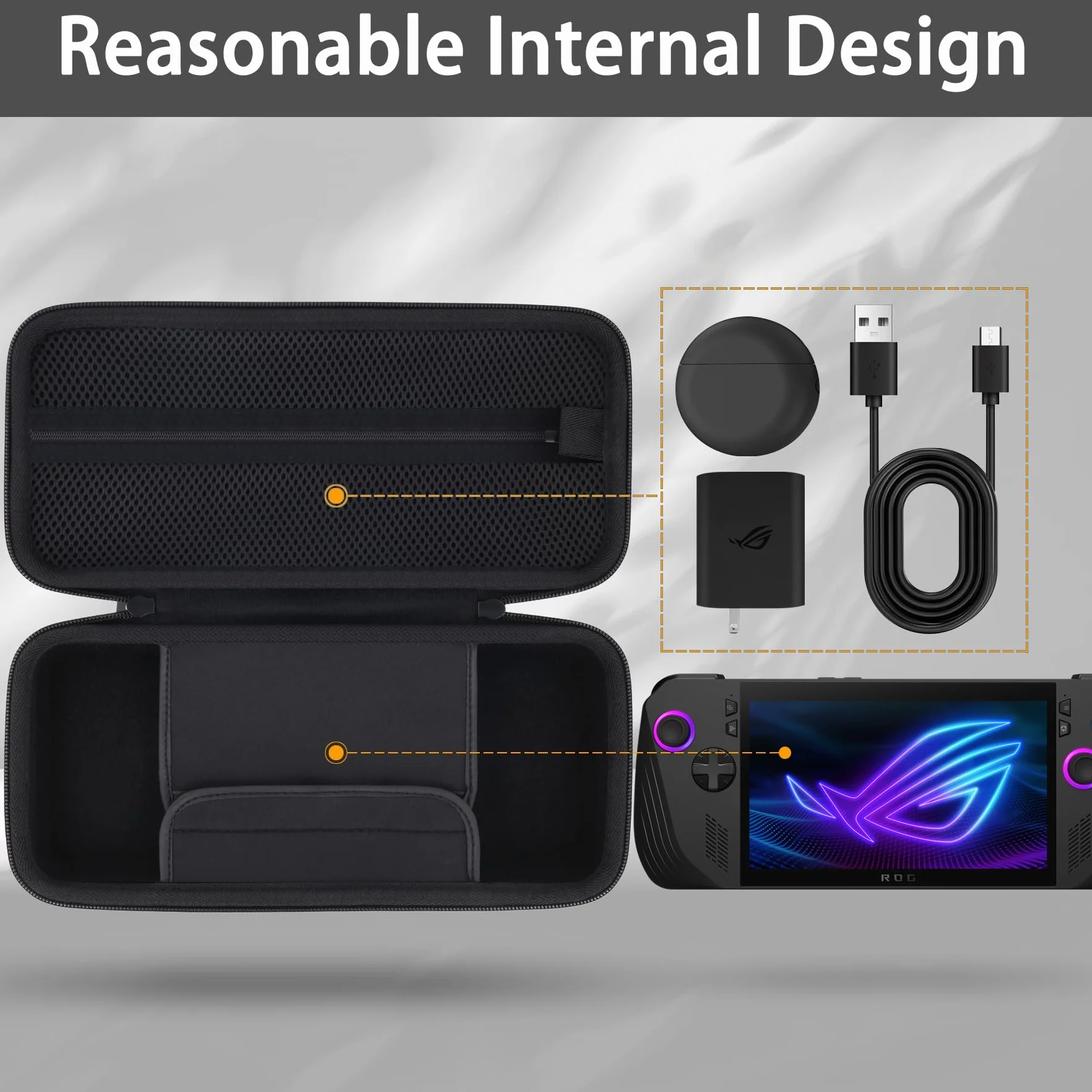 co2CREA Etui podróżne do konsoli ASUS ROG Ally X 2024, Czarny