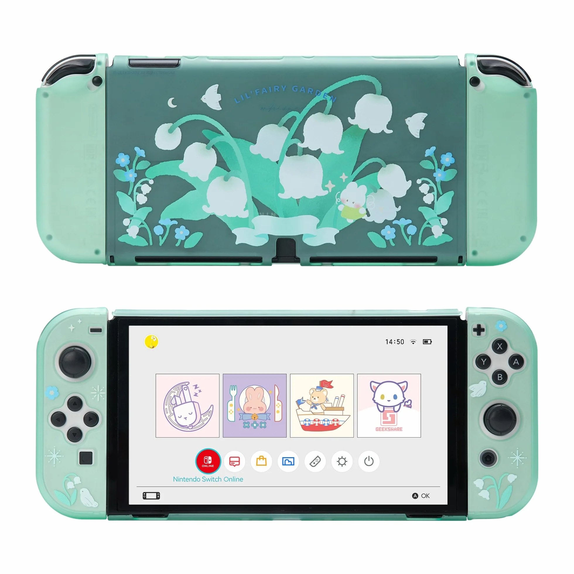 Etui ochronne GeekShare na przełącznik OLED Twarda obudowa ochronna Wąska obudowa kompatybilna z Switch OLED - Lily of The Valley