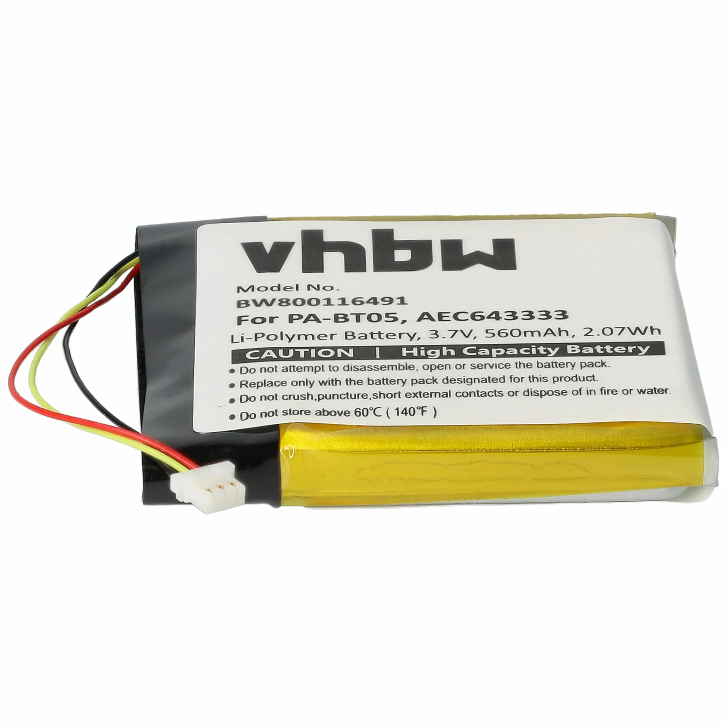 vhbw Akumulator kompatybilny z Beats Studio 3 A1914 Wireless Headset (560 mAh, 3,7 V, litowo-polimerowy)