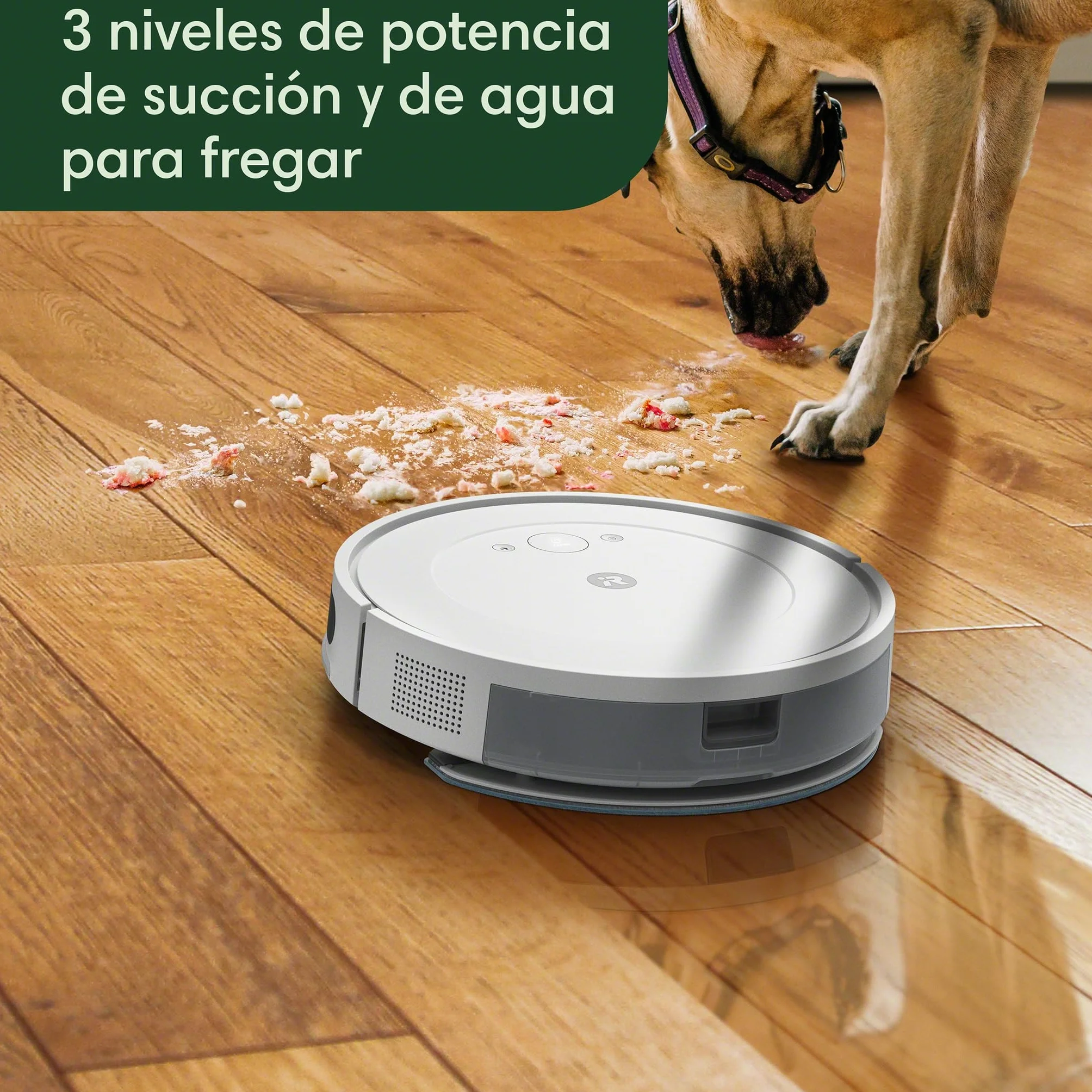 iRobot Roomba Combo Essential robot odkurzająco-mopujący (Y0112), wydajne odkurzanie i mopowanie, 4-stopniowy system sprzątania, trzy poziomy ssania, sprzątanie punktowe, aplikacja