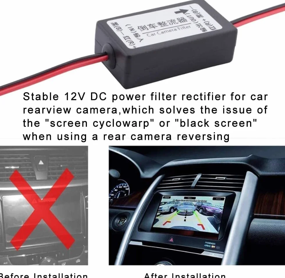 12 V DC filtr samochodowy do odwrotnej kamery filtr do tylnej kamery do Niemiec i serii samochodów