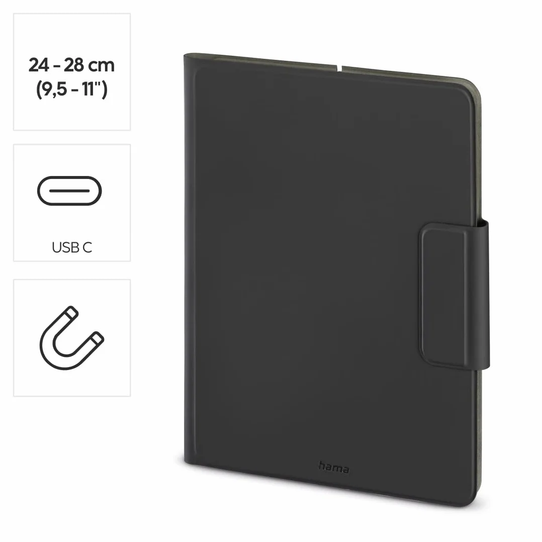 Hama Etui na tablet Premium z klawiaturą do tabletów 24-28 cm (9,5-11"), czarny