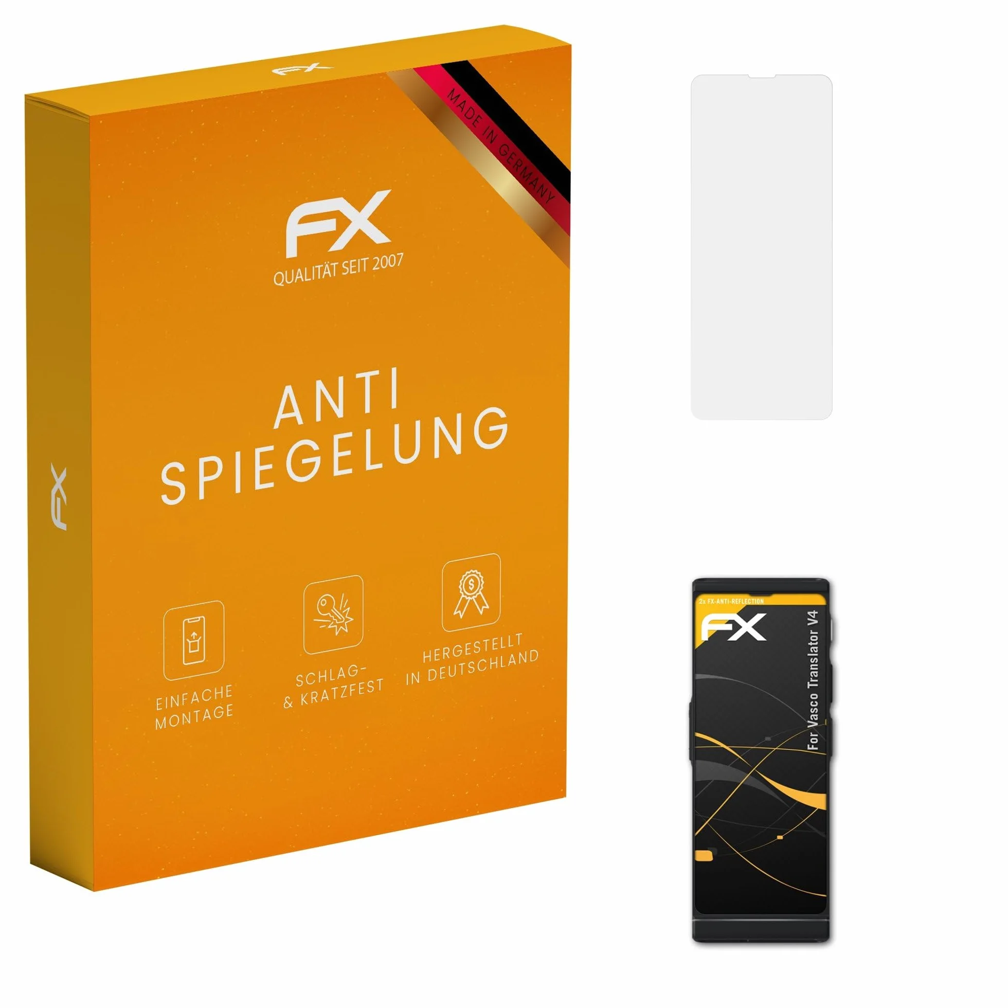 atFoliX Folia ochronna kompatybilny z Vasco Translator V4 Folia ochronna na ekran, antyrefleksyjne i amortyzujace FX Folia (2X)