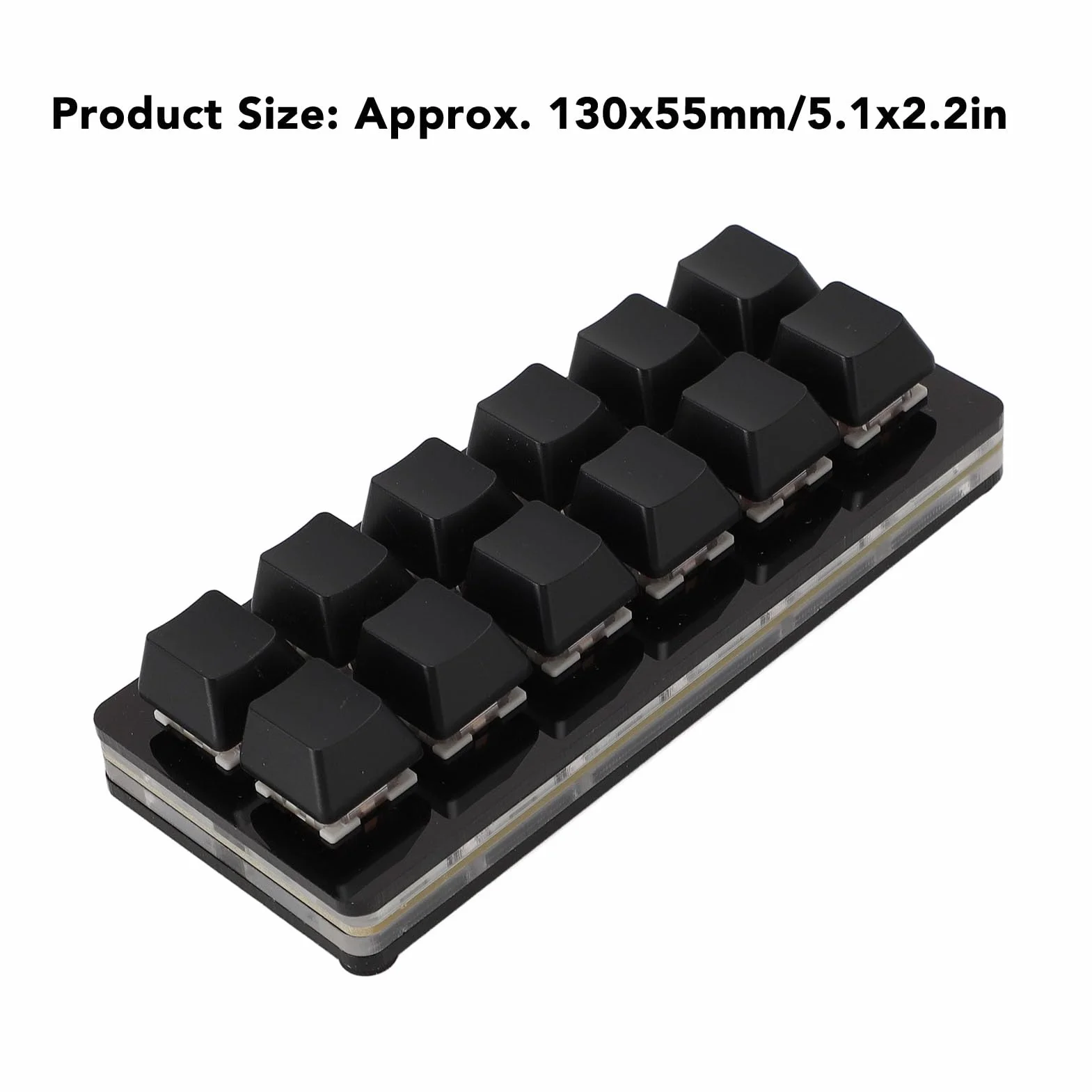 12 Mały Klawiatura Klawiatury Klawiatury na PC, Wielofunkcyjna Programowalna Klawiatura Gry RGB dla Projektantów i Graczy, AcryLicblack/1 (BLACK)