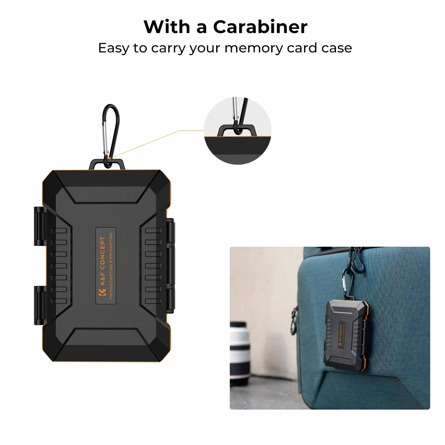 K&F CONCEPT Etui ochronne na karty pamięci z 29 przegródkami, wodoodpornym i odpornym na uderzenia, na 12 micro SD, 4 SD, 4 x CF/XQD, 2 nano SIM
