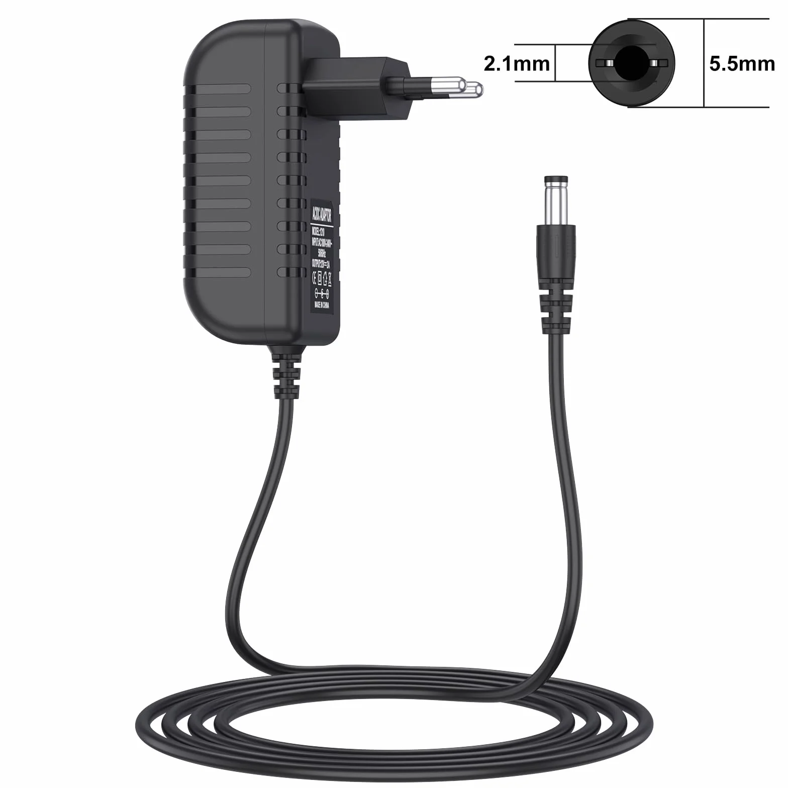 Uniwersalny zasilacz 12 V, 2 A, 24 W, do głośników, taśm LED, routerów, kamer CCTV i urządzeń elektronicznych, zasilacz 12 V, 2 A, wysokiej jakości transformator AC DC (12/2A)