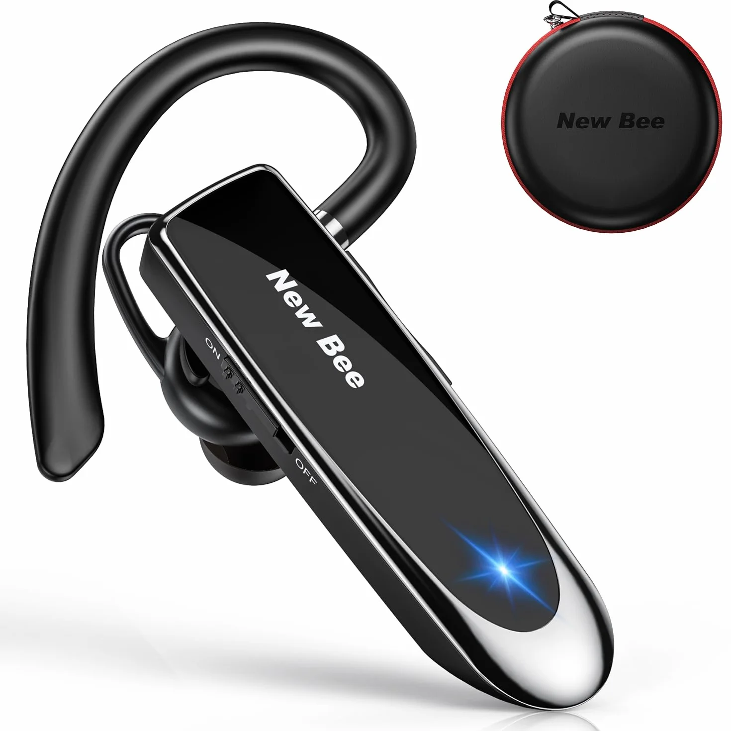 Bee Słuchawki Bluetooth V5.0 z Clear Voice Capture, do Telefonów iPhone, Samsung, Huawei, HTC, Sony itp.