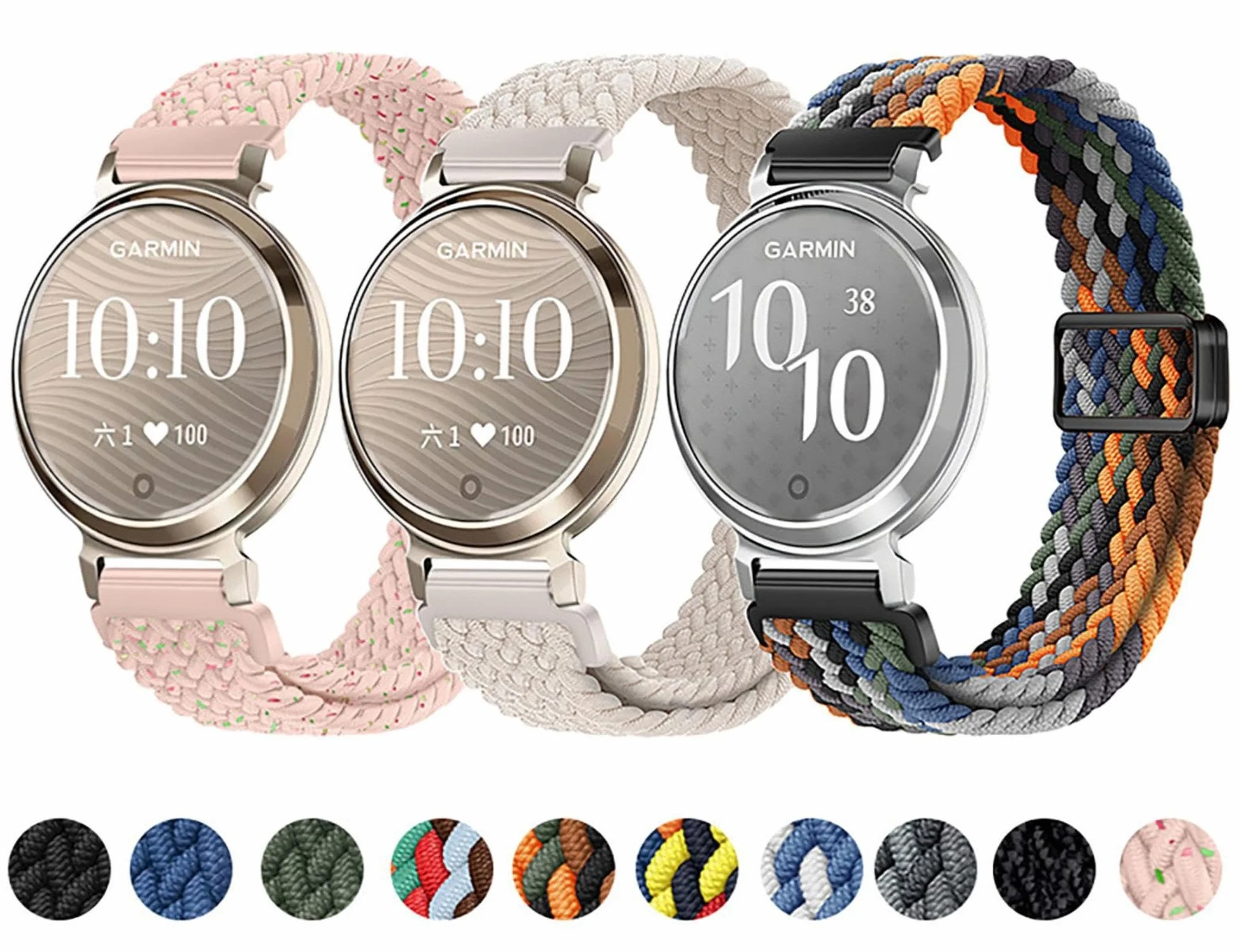 GIOPUEY Paski kompatybilne z Garmin Lily 2, miękki nylonowy pasek pleciony [unisex] [oddychający]