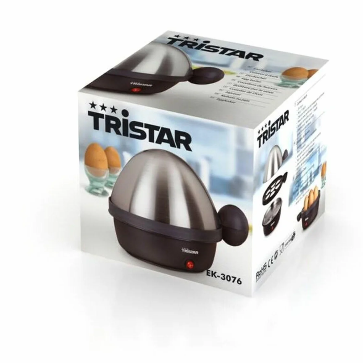 Tristar EK-3076 jajowar – na 7 jajek, stal nierdzewna - czarny
