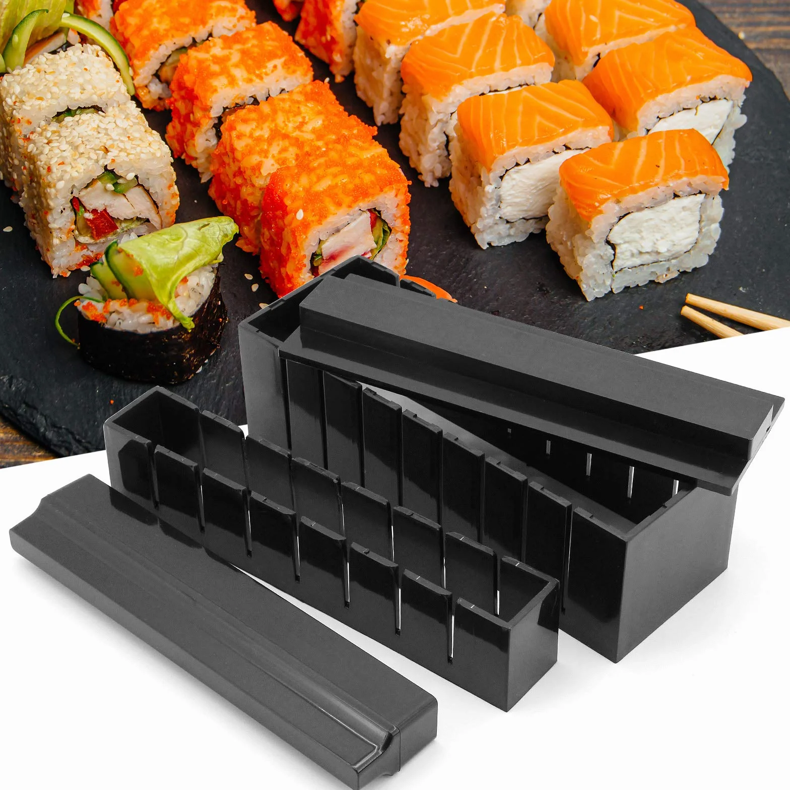 Zestaw do sushi 8 kształtów 16-częściowe narzędzie z tworzywa sztucznego