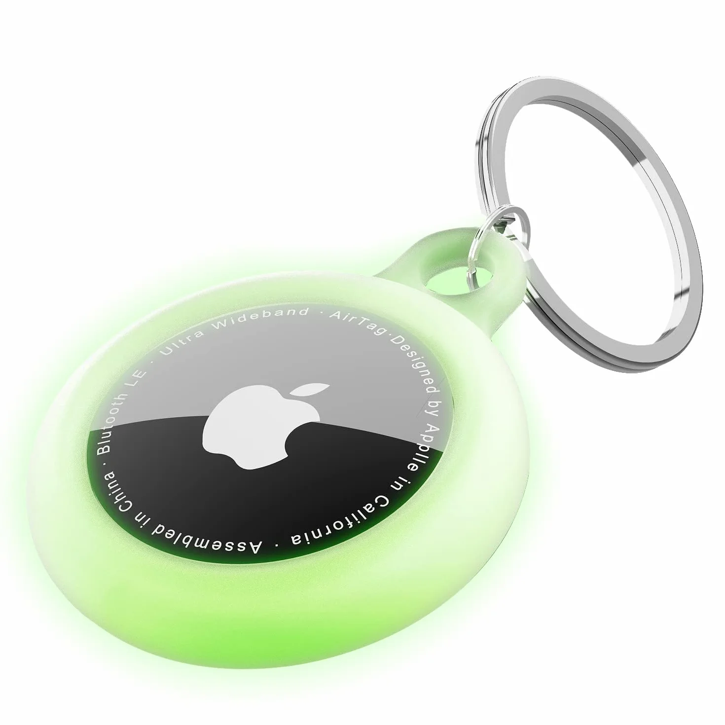 oakxco Silikonowy brelok do Airtag, uchwyt na Airtag z brelokiem, etui na AirTag, urocze akcesoria dla dzieci, bagaż, obroża dla psa, samochód, kompatybilny z etui Apple Airtag, świecący w kolorze