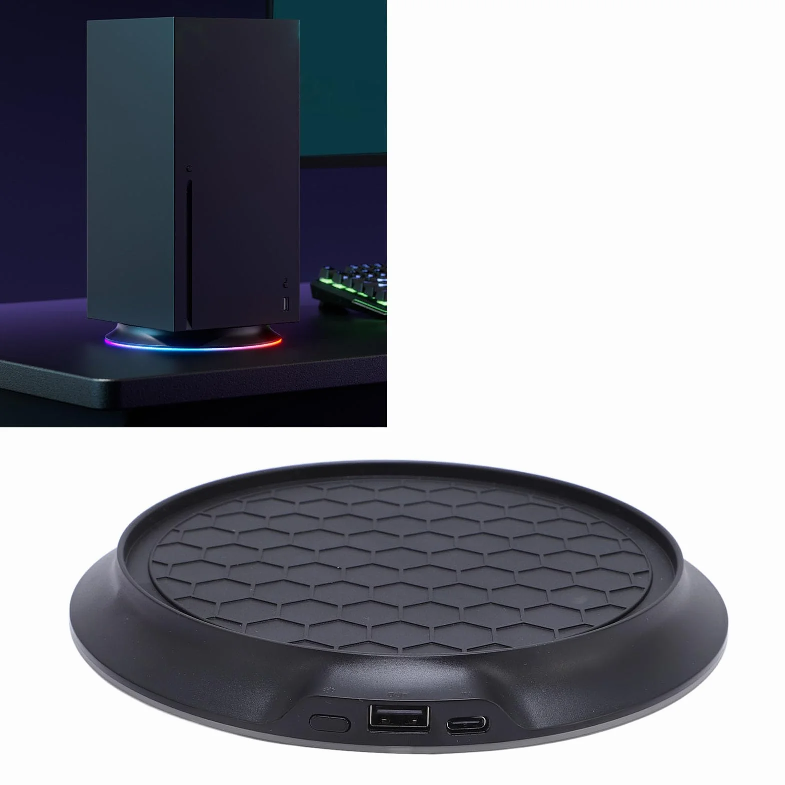 Pionowe Stojaki Chłodzące dla Konsoli Series X, Pionowa Podstawa Uchwytu na Chłodzenie Stojaków ze światłami RGB, Antypoślizg