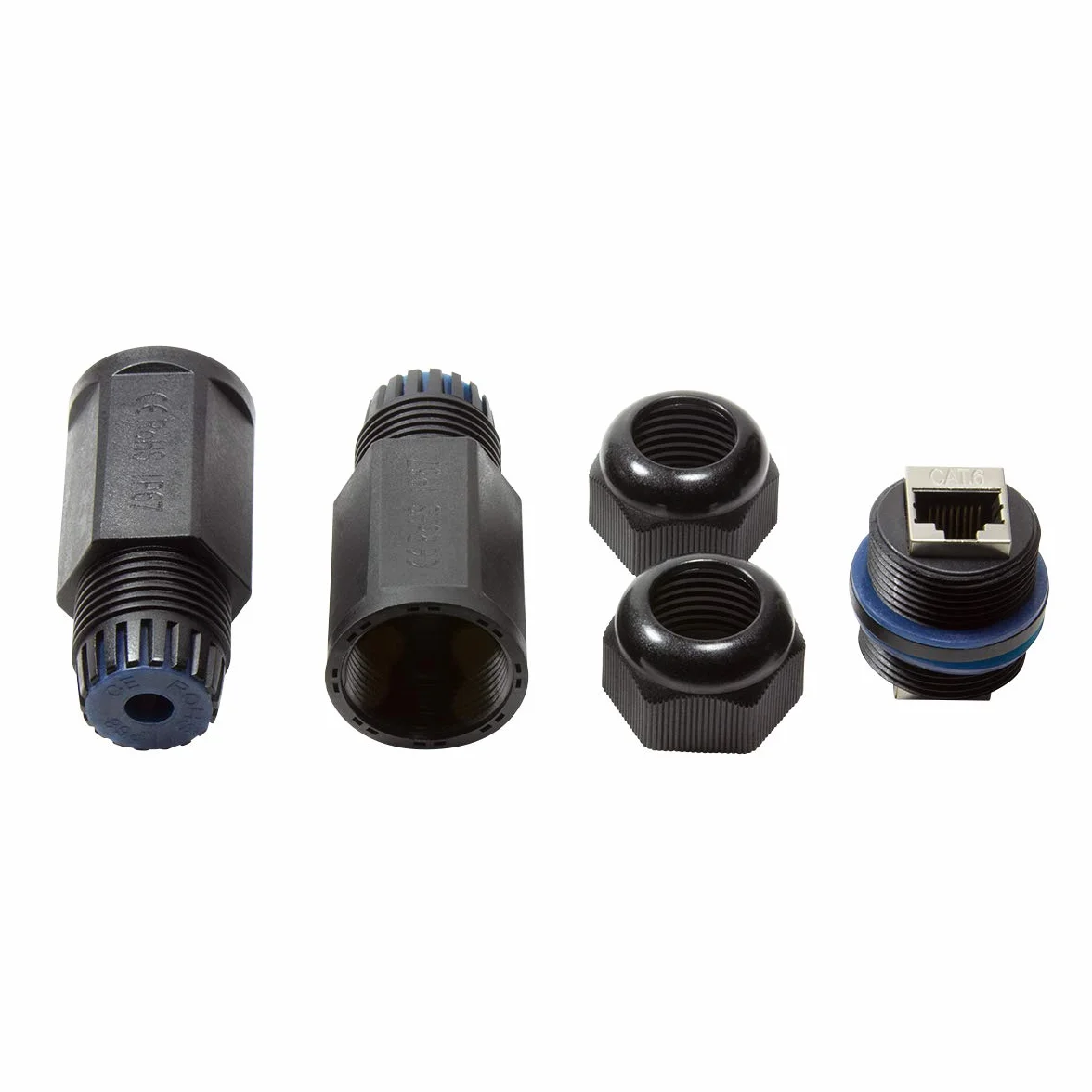 LogiLink NP0080 zewnętrzne złącze kabla krosowego, 2 x gniazdo RJ45, wodoszczelność IP67