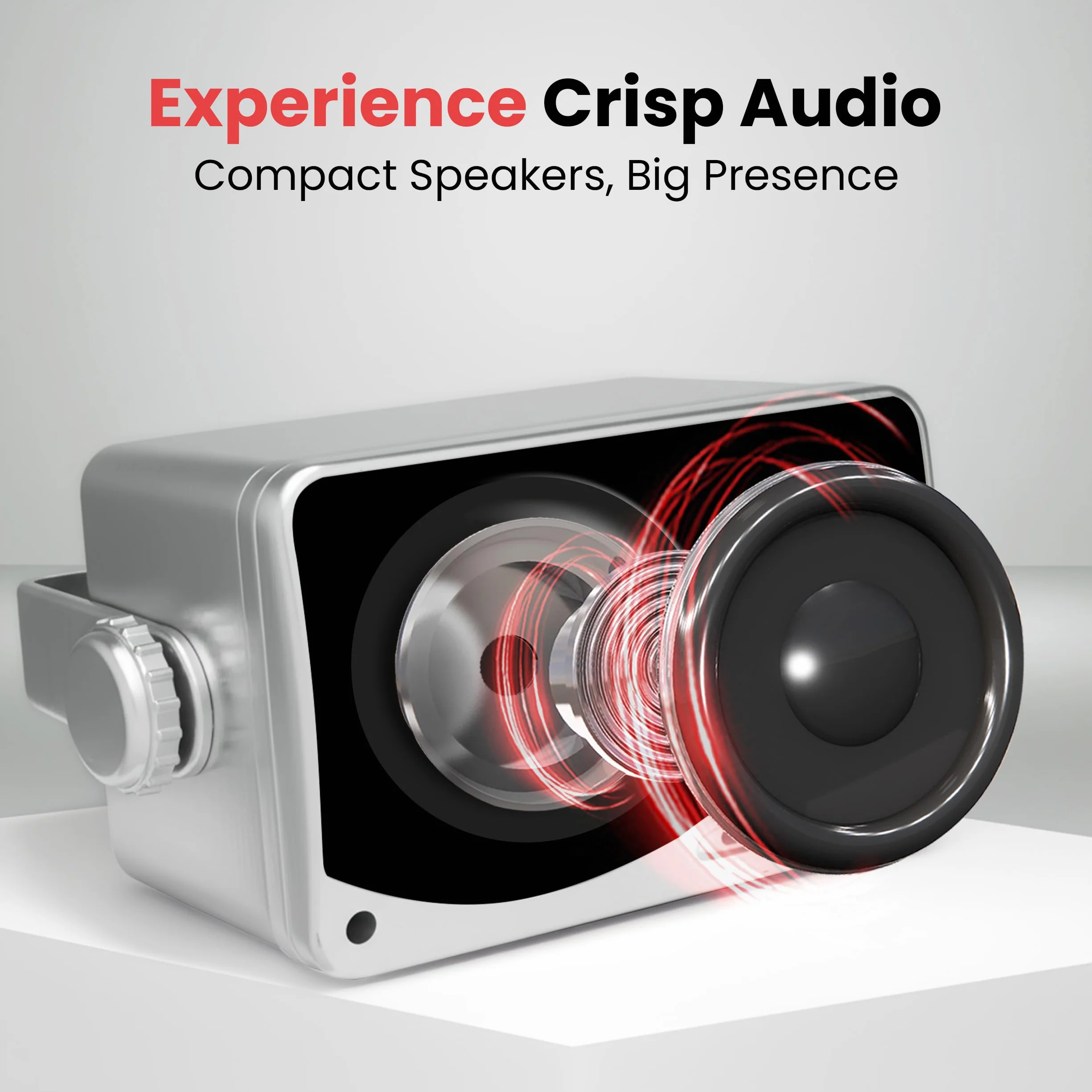 3-Way Waterproof Marine Box Speakers - 3.5" 200 Watt Dual Indoor Outdoor Speaker System - Weatherproof/Waterproof Outdoor Speaker - Home, Boat, Pool, Patio Indoor Outdoor Use - Pyle PLMR24S (Silver)