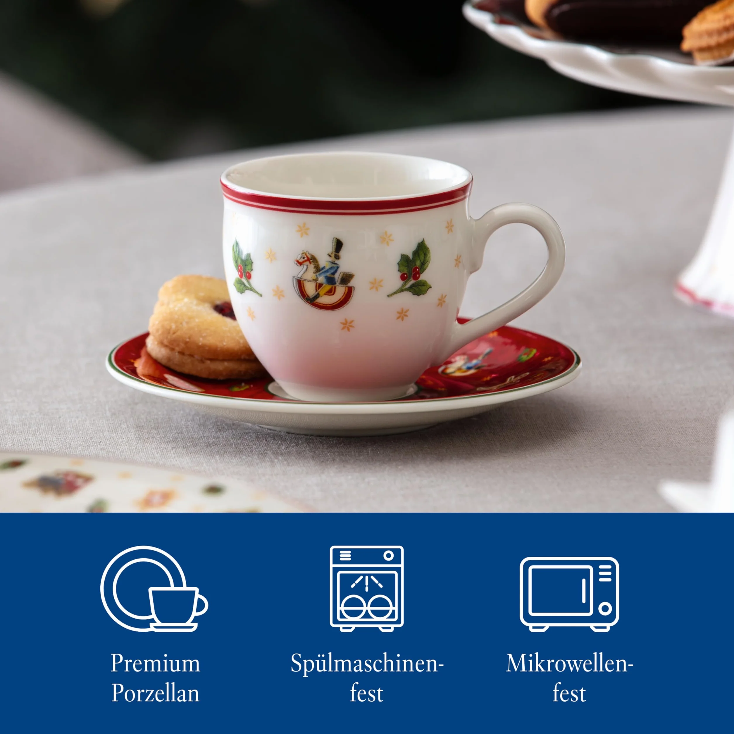 Villeroy & Boch Toy's Delight Specials spodek do filiżanki espresso porcelanowy bożonarodzeniowy