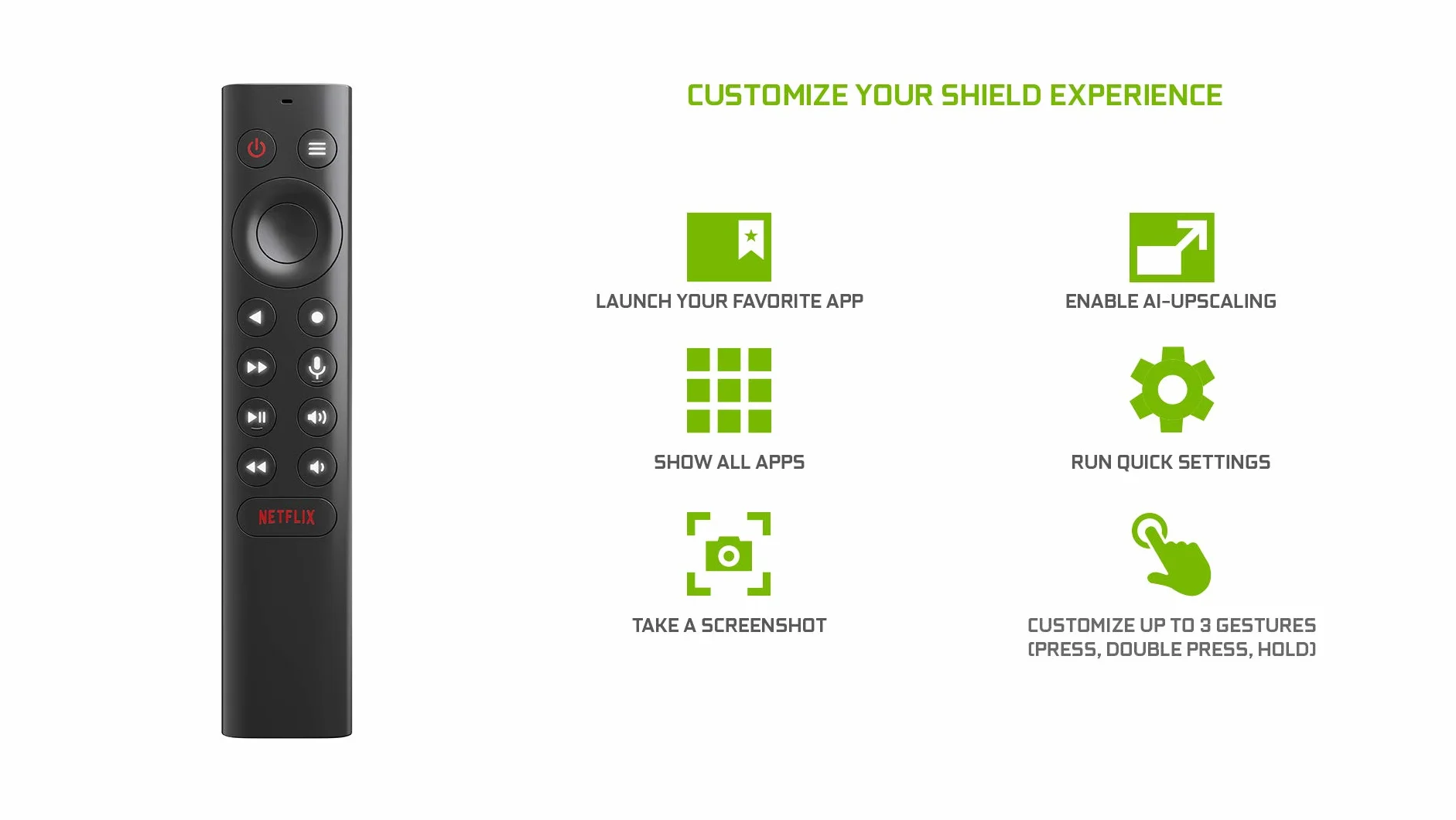 Nvidia SHIELD TV pilot IR/Bluetooth Naciśnij przyciski