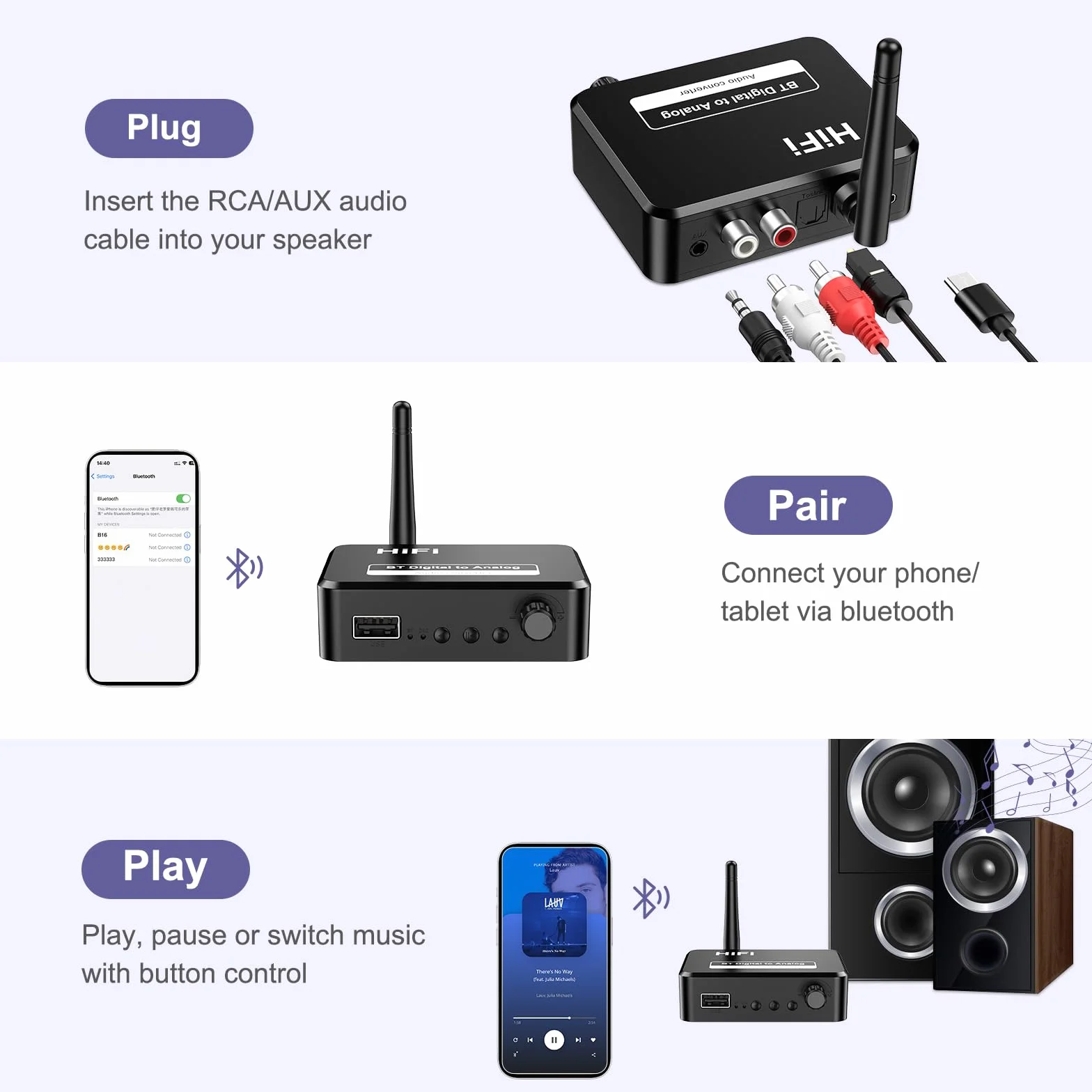 Domowy odbiornik audio stereo, niskie opóźnienia