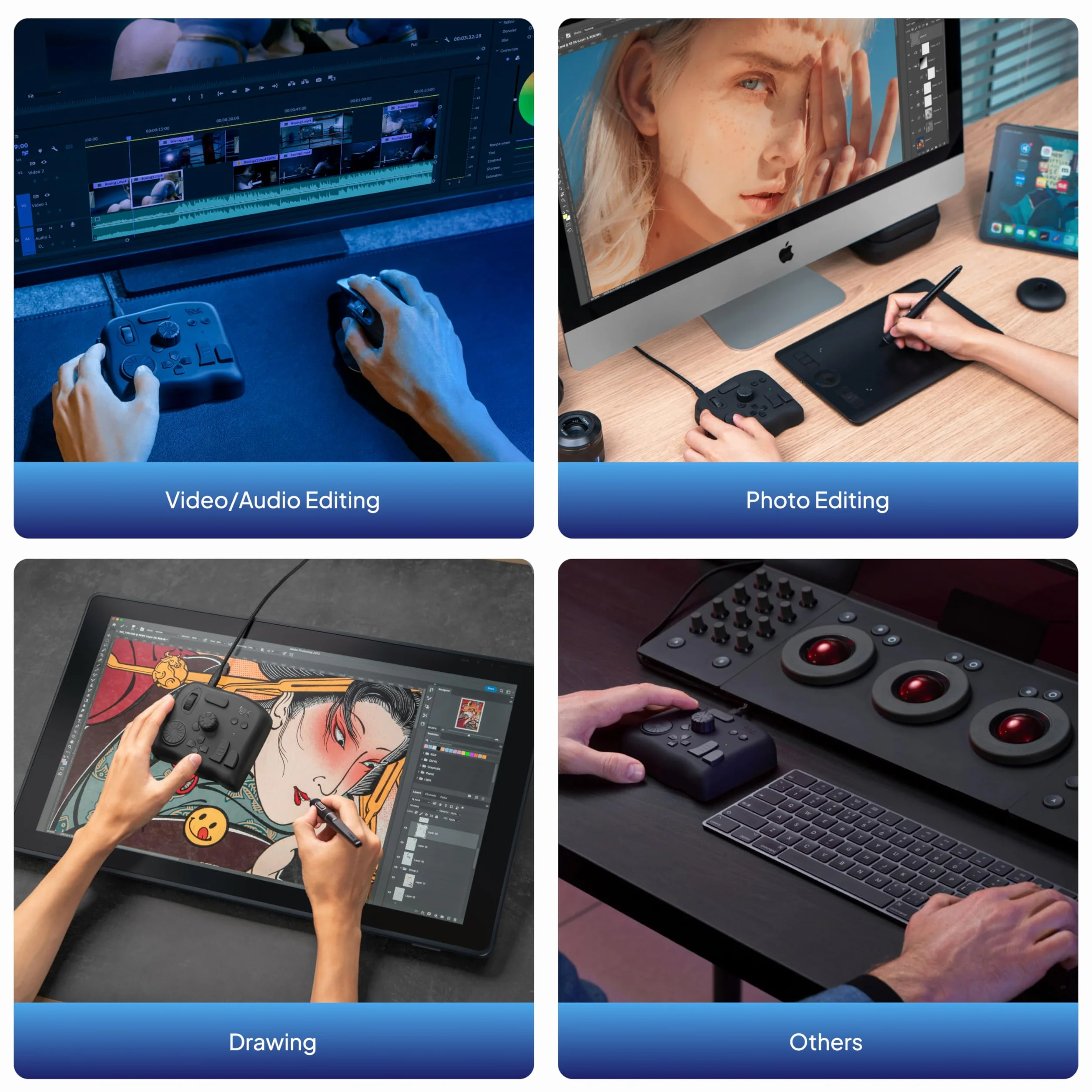 TourBox NEO, kontroler do edycji zdjęć wideo, konfigurowalna klawiatura skrótów, ergonomiczna konsola urządzeń do Photoshop Lightroom Premiere Illustrator, Windows Mac PC, tablet graficzny rysowania