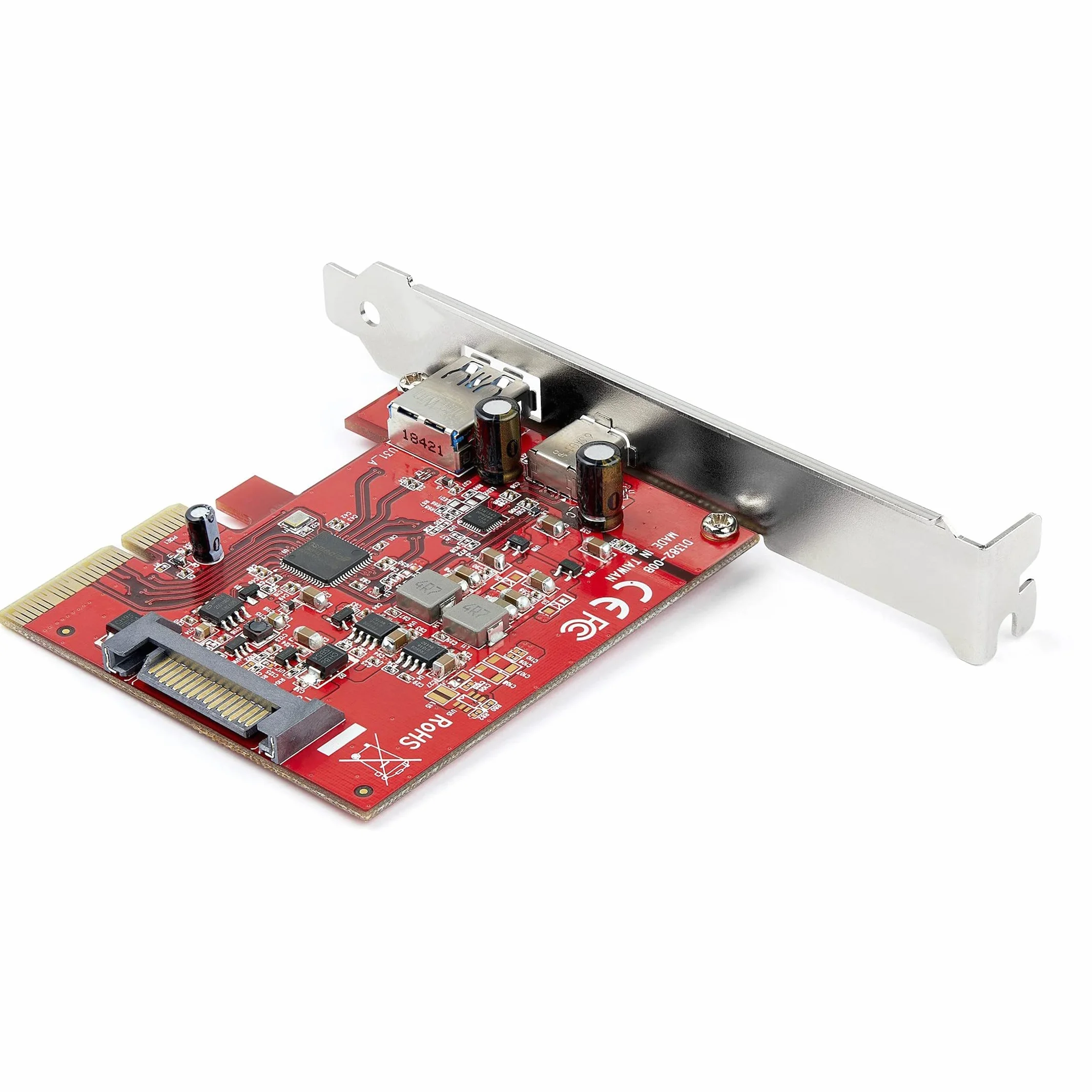 StarTech.com 2-portowa karta USB 10 Gb/s USB-A i USB-C PCIe - USB 3.1 Gen 2 PCI Express typu C/A adapter karty kontrolera hosta - USB 3.2 Gen 2x1 PCIe rozszerzenie karta rozszerzeń - Windows, macOS,