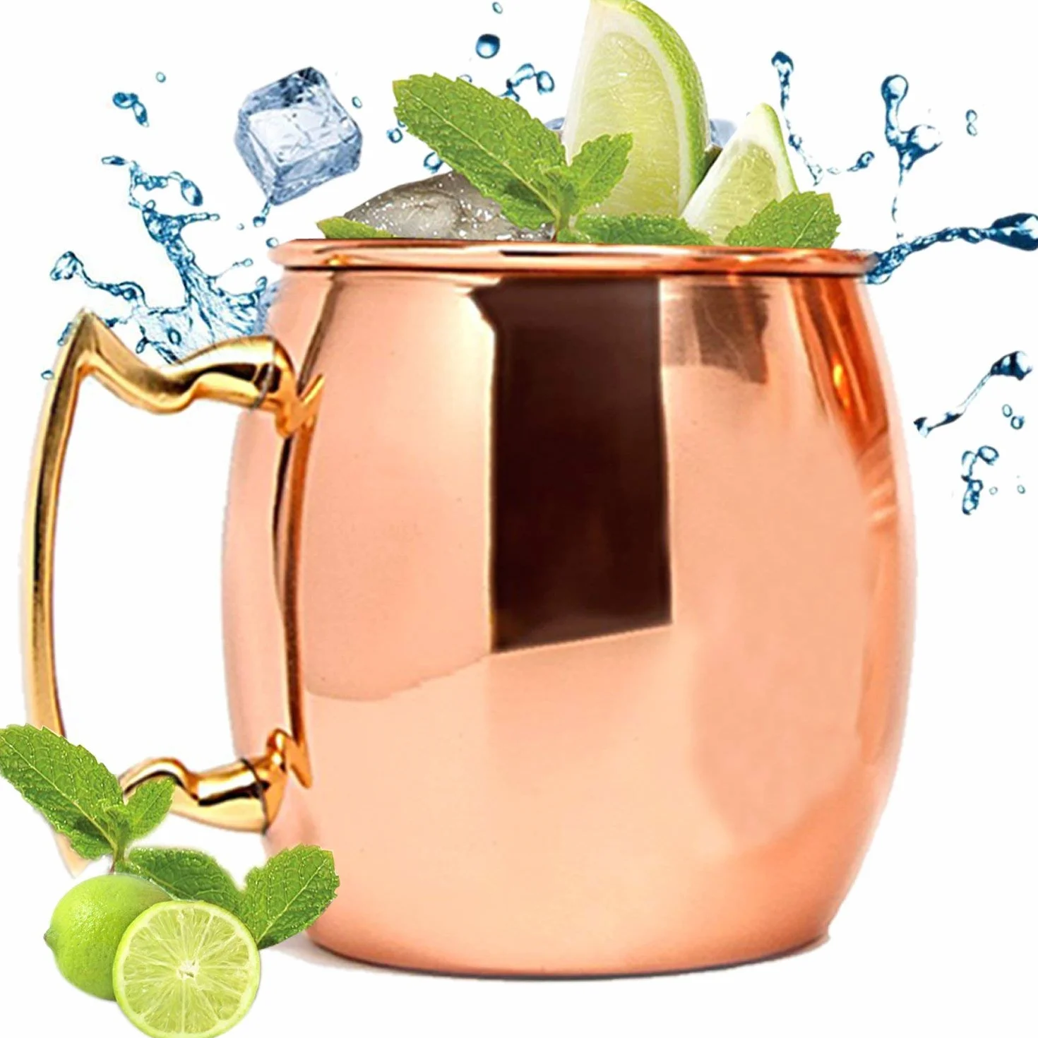 Rastogi Handicrafts Kubek z litej miedzi do Moscow Mules 550 ml / 510 ml - 100% czysta miedź lakierowane wykończenie mule kubek, kubek koktajlowy Moscow Mule, miedziane kubki, kubki koktajlowe (1)