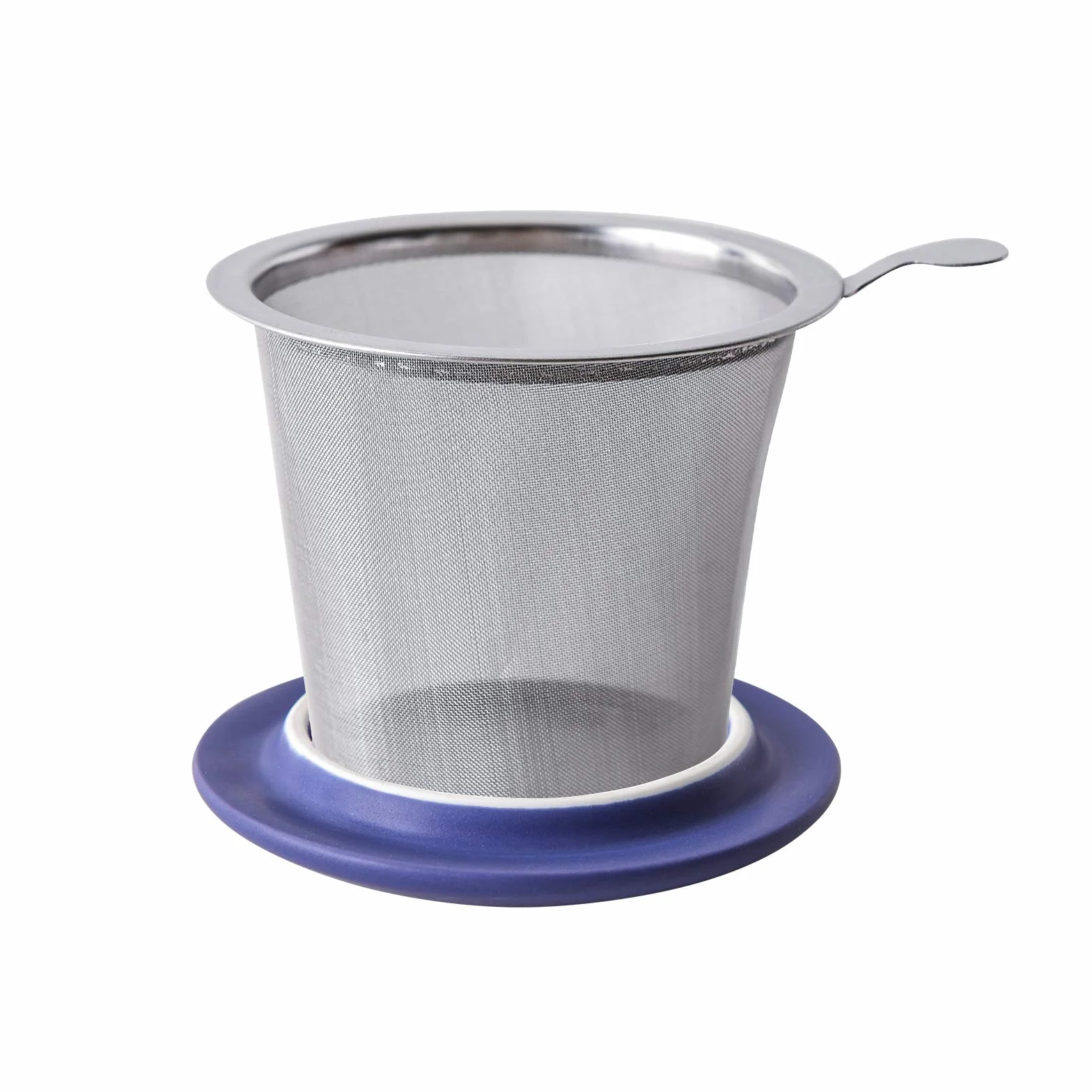 Yundu Porcelanowa filiżanka do herbaty 355 ml z zaparzaczem i pokrywką, kubek z pokrywką do stromenia, matowy głęboki fiolet