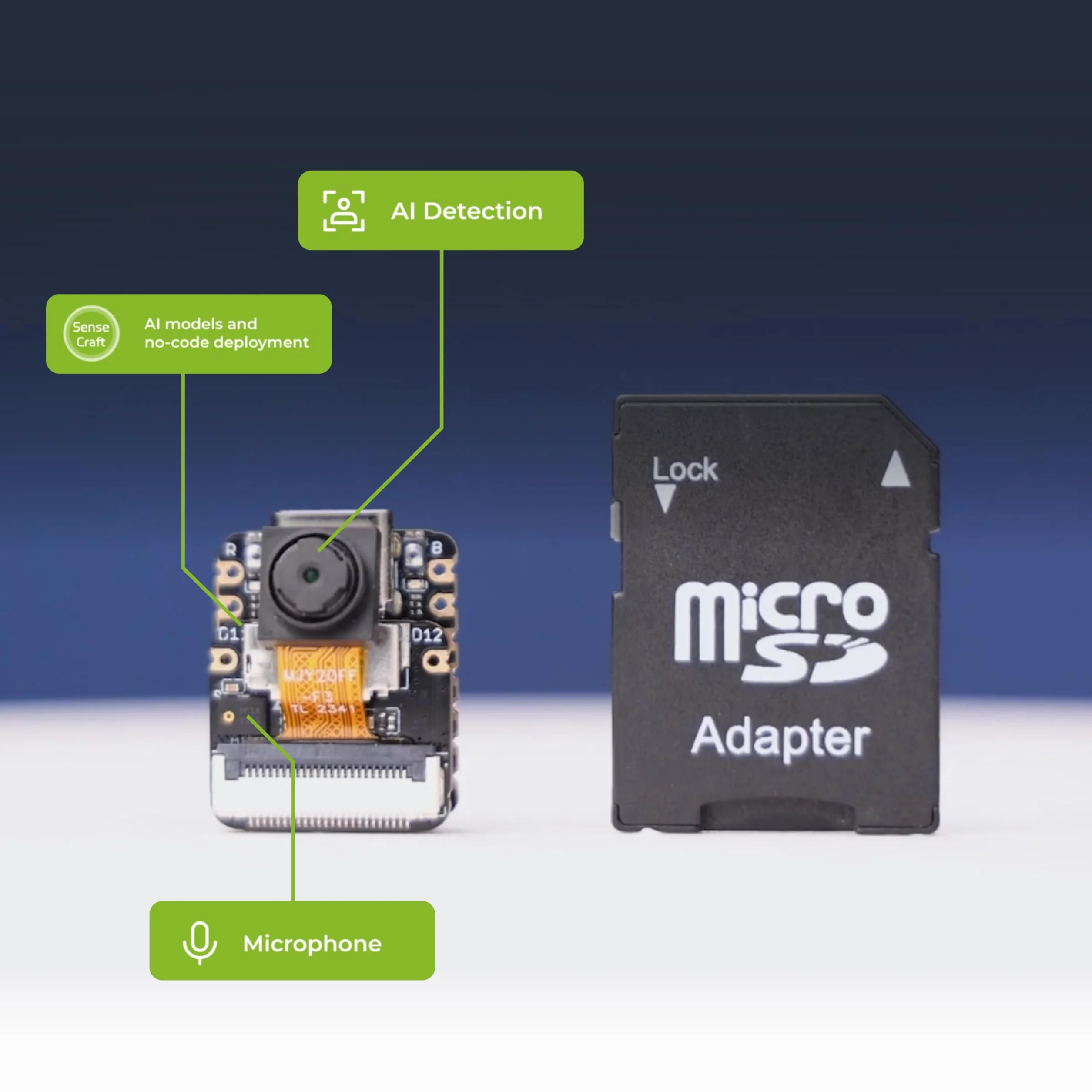 Seeed Studio XIAO ESP32 S3 Sense - 2,4 GHz Wi-Fi, BLE 5.0, czujnik aparatu OV2640, mikrofon cyfrowy, 8 MB PSRAM, 8 MB Flash, obsługa ładowania baterii, bogaty interfejs, IoT, wbudowany ML..