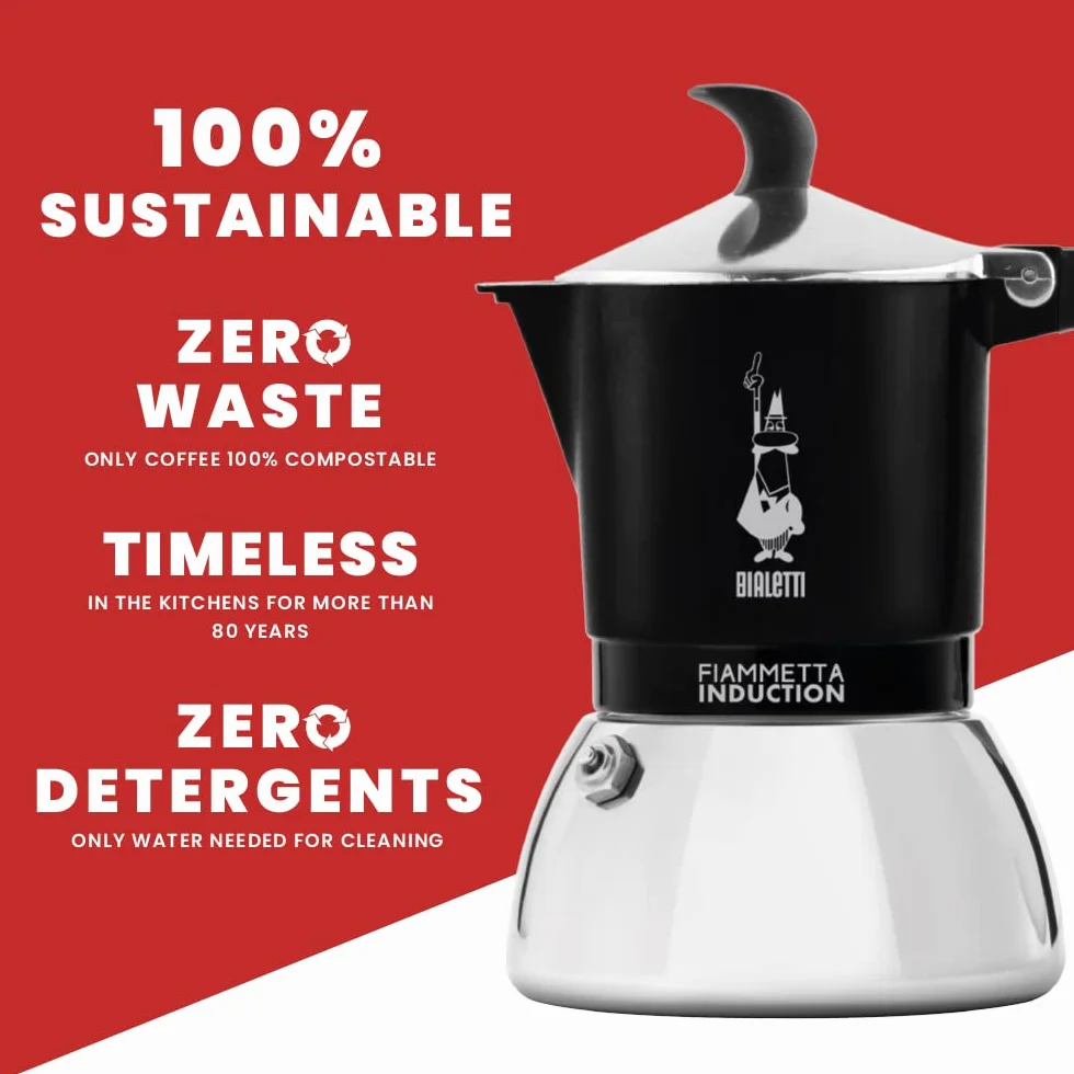 Bialetti Fiammetta Induction dzbanek do kawy aluminium stal czarny 4 filiżanki
