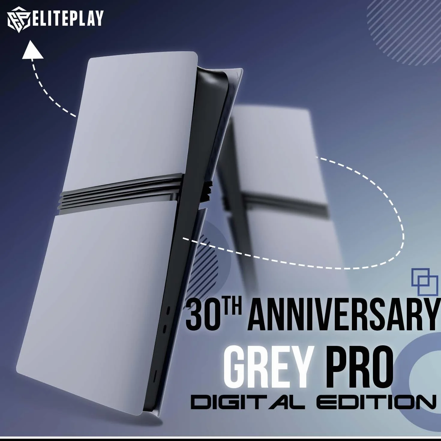 ElitePlay 30. rocznica szare PS5 Pro cyfrowe płyty czołowe osłona etui wymienne płyty do Playstation 5 Pro Digital Edition