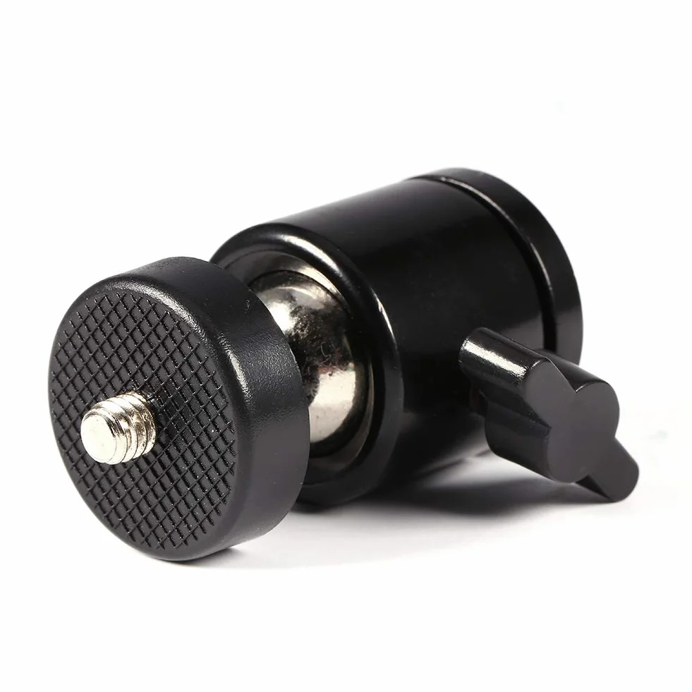 Głowica kulowa 360 stopni, Mini uchwyt kulowy 360° do statywu do aparatu 1/4 cala i 3/8" Flash Support