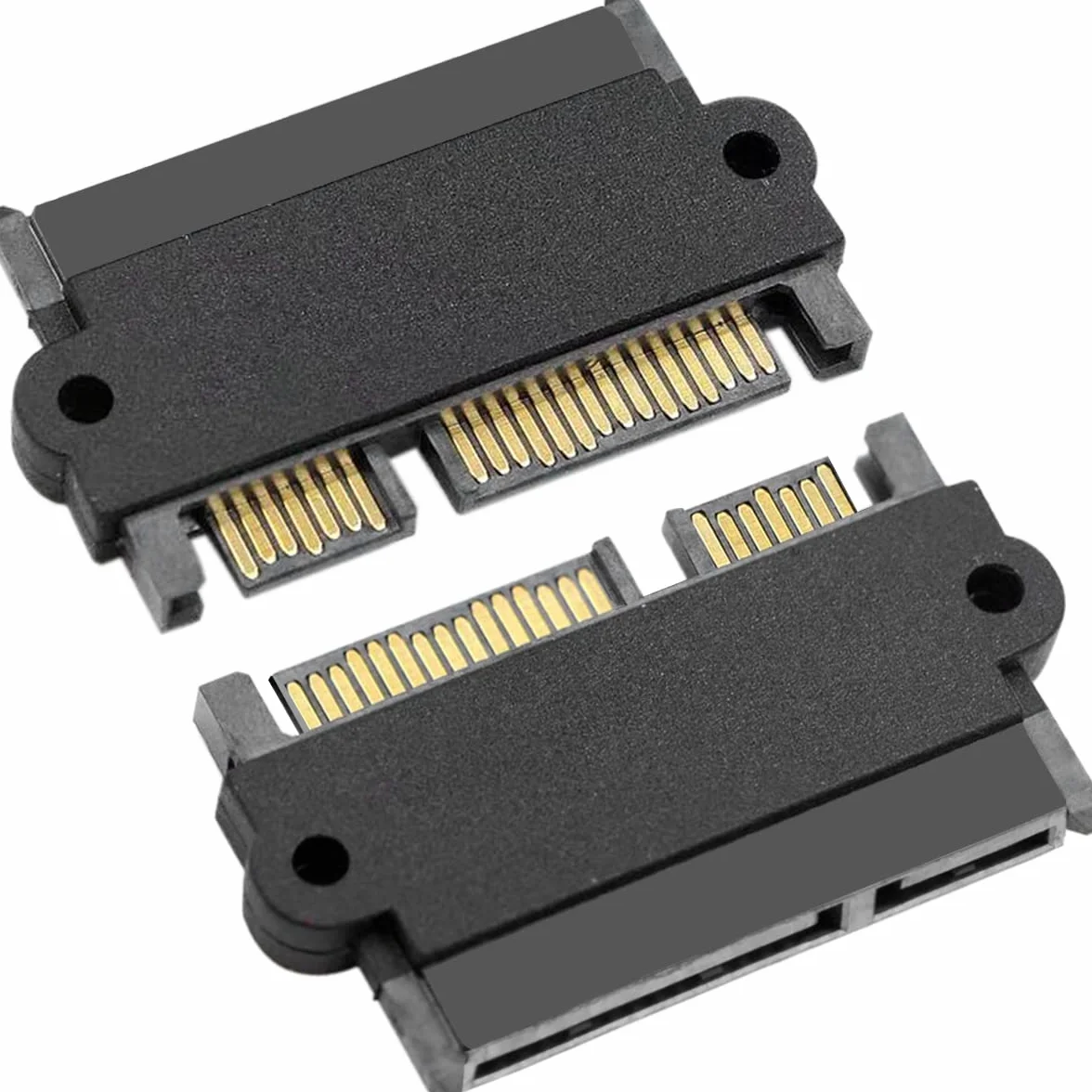 SATA na SATA HDD Adapter, 22-pinowy (7+15) męski na 22-pinowy żeński przedłużacz do dysków twardych 2,5", 2 PCS Slim SATA Converter, Not for SAS, 180 stopni prawy łącznik kątowy