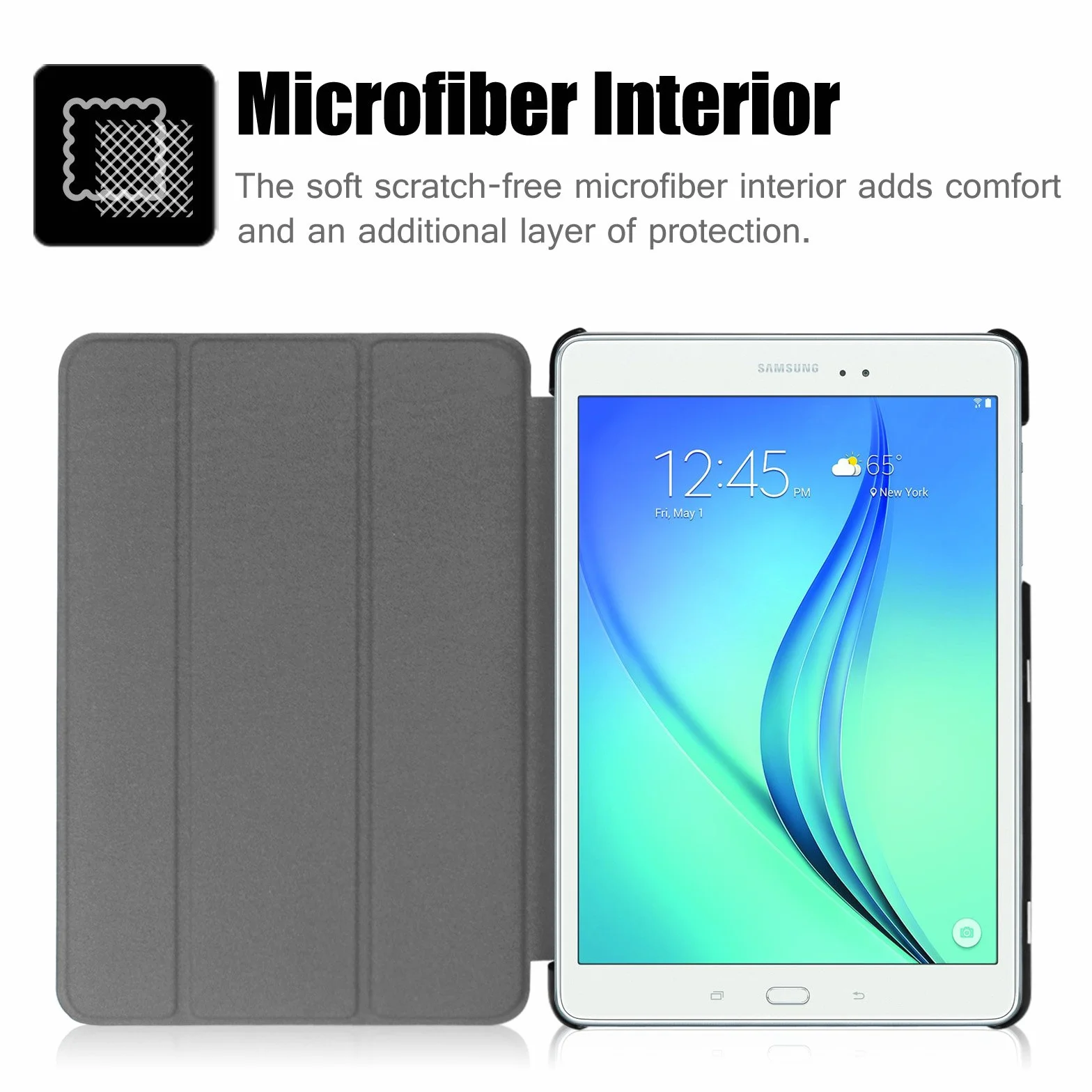 FINTIE Etui Slimshell do tabletu Samsung Galaxy Tab A 9,7 cala SM-T550 - super cienkie, lekkie etui z funkcją automatycznego uśpienia/budzenia, Czarny, Galaxy Tab A 9.7