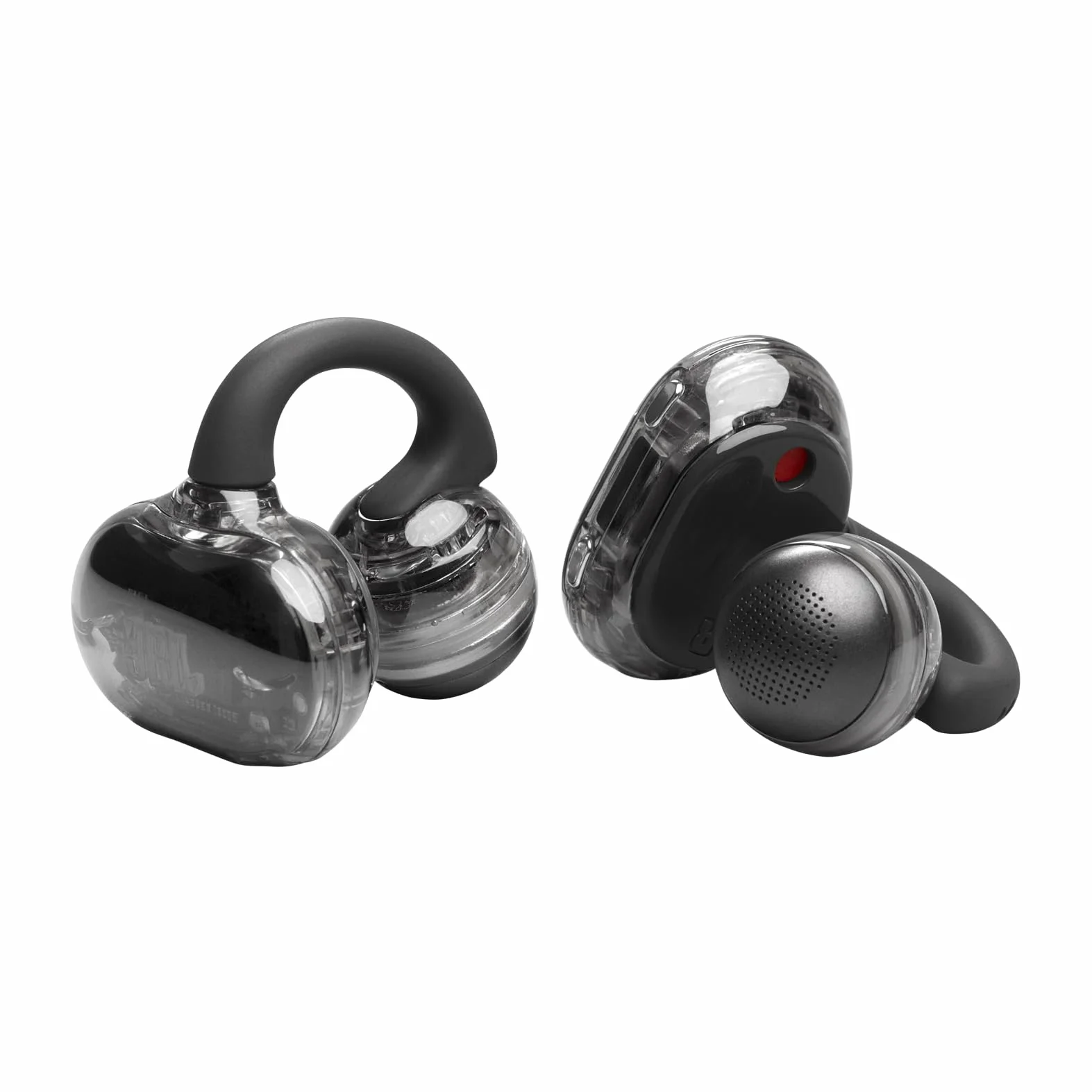 JBL Soundgear Clips True Wireless słuchawki o otwartej konstrukcji, SonicArc Design, do 32 godzin działania, odporne na wodę i kurz IP54, technologia JBL OpenSound, Ghost Black