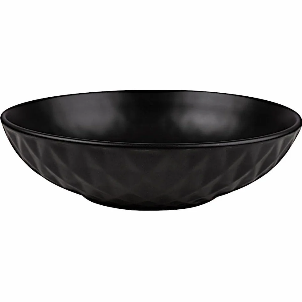NAVA SOHO Classic ceramiczny talerz do zupy, talerz głęboki, czarny do serwowania obiadu, zupy, 20 cm, 1 l
