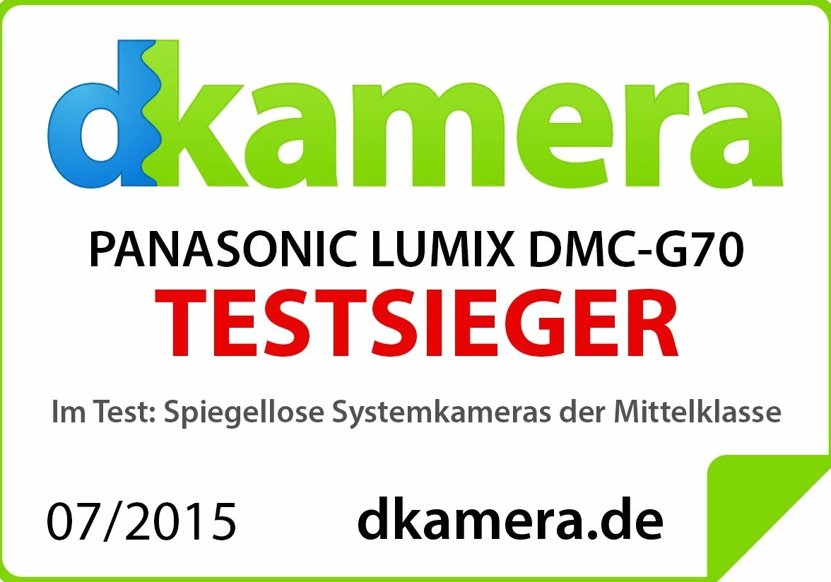 Panasonic Lumix G70KA zestaw startowy 16 MP, wideo 4K, ekran dotykowy 7,5 cm (3"), WiFi, NFC (w zestawie karta SD 16 GB i torba)