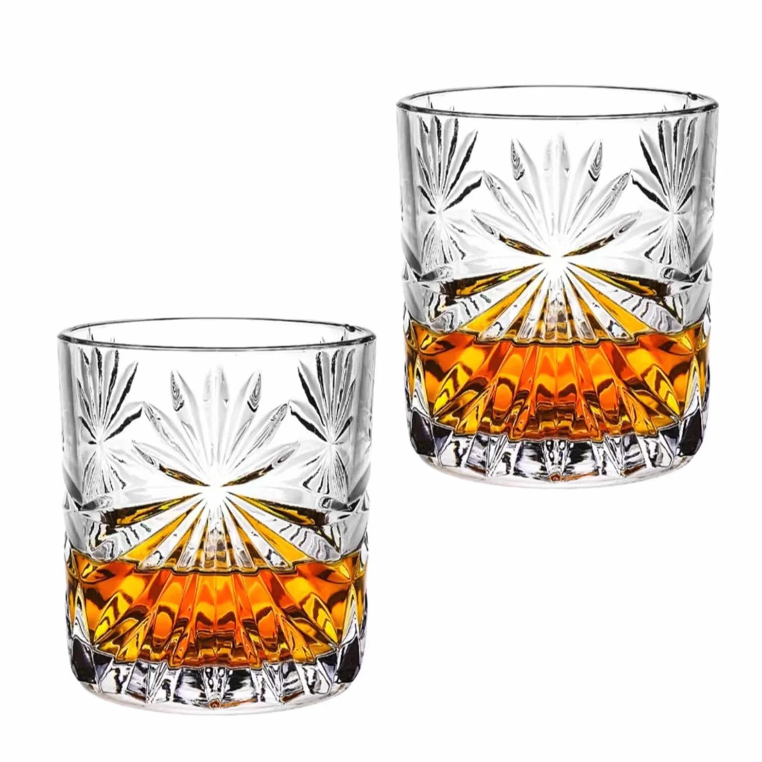 Bezołowiowe Kryształowe Kieliszki Do Whisky 2PCS Bourbon Szkocka Koniak