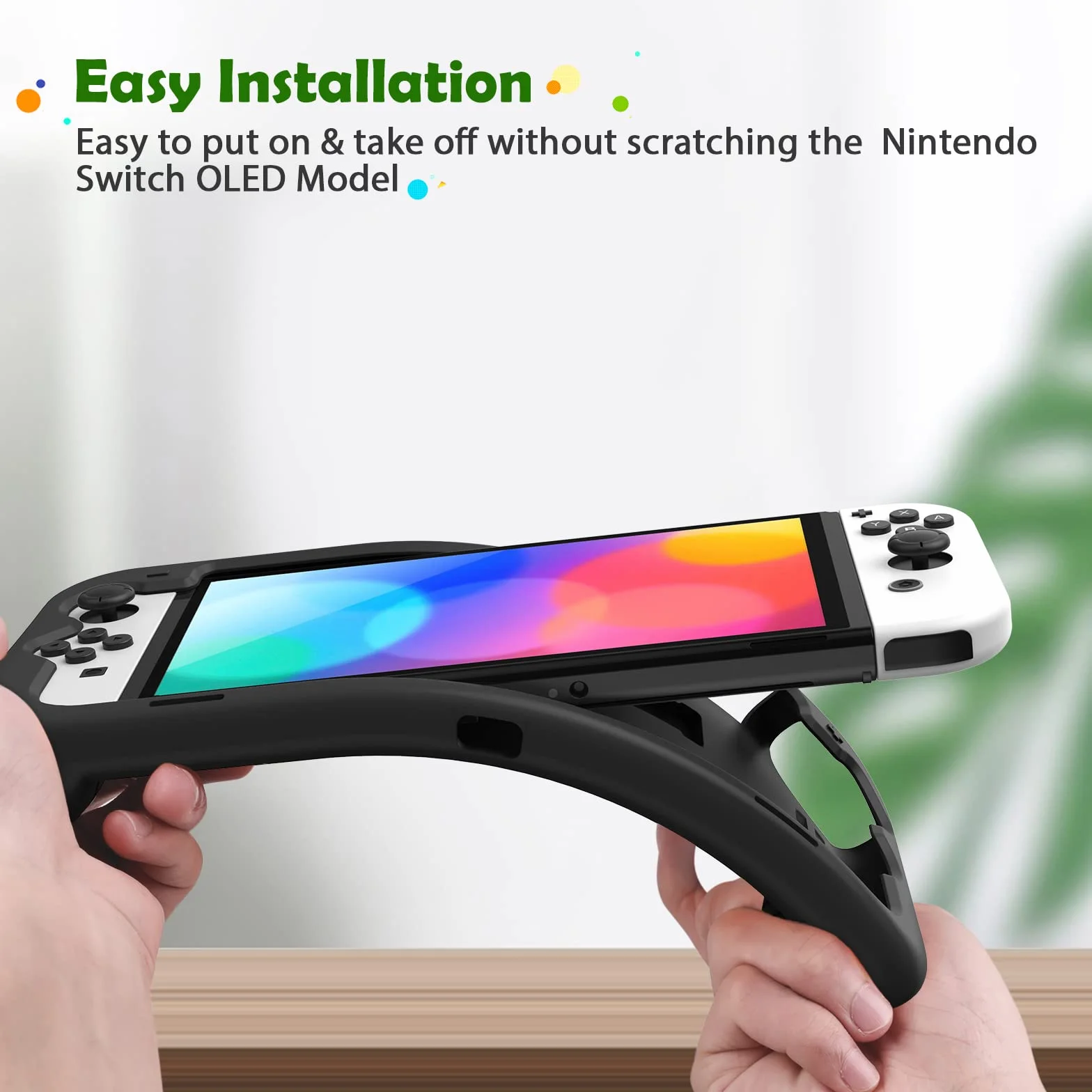 Fintie Etui kompatybilne z Nintendo Switch (model OLED) 2021 – wykonane z miękkiego silikonu, antypoślizgowe, odporne na uderzenia etui ochronne z 3 uchwytami na karty do gry, ergonomiczny uchwyt,