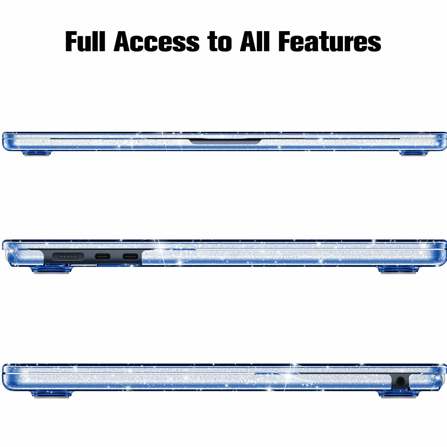 Fintie Etui kompatybilne z MacBook Air 15 cali M4 M3 M2 A3241 A3114 A2941 (2025-2023), ultracienkie, twarde etui ochronne, Snap Case kompatybilne z MacBook Air 15" Retina, (perłowo-niebieskie)