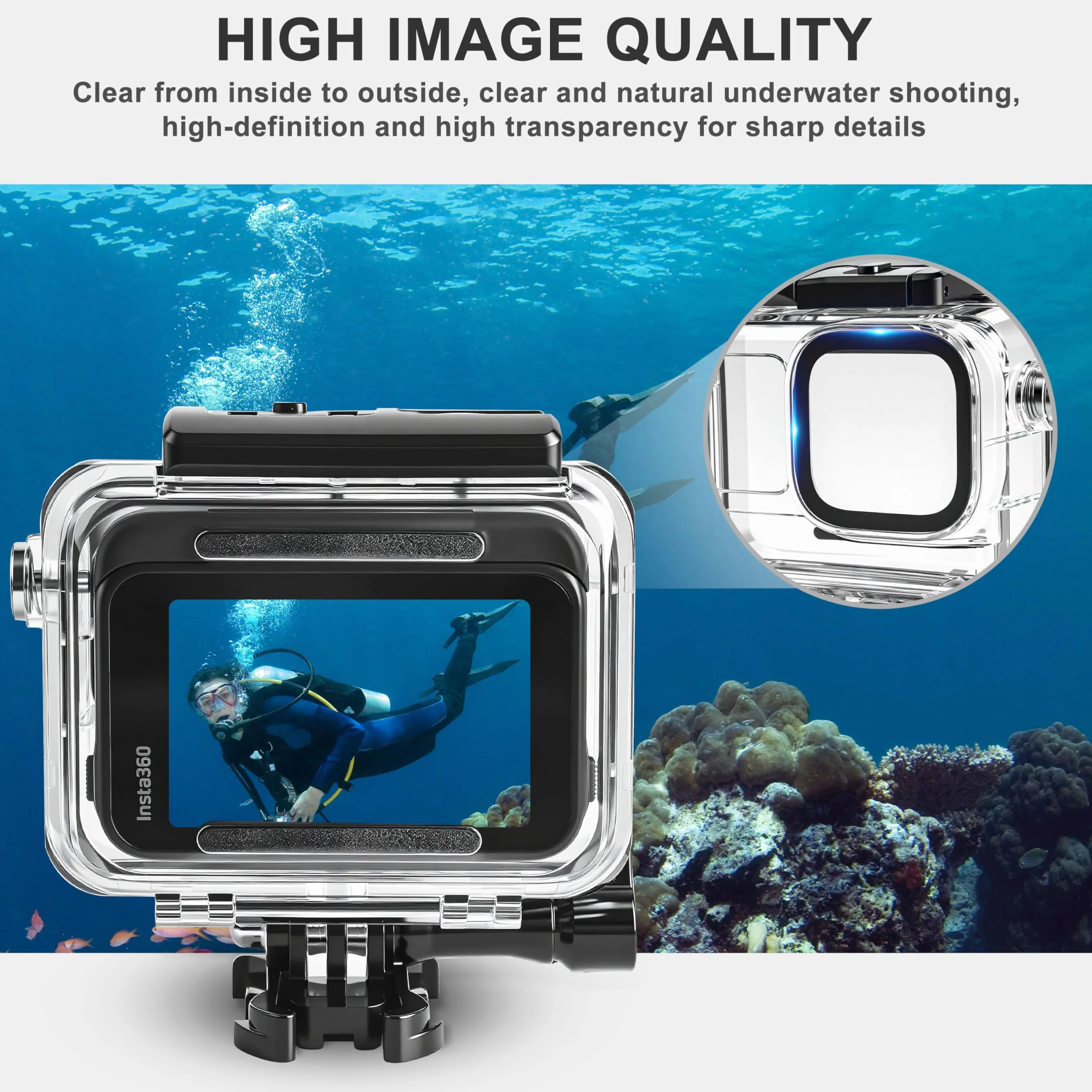 FitStill Zestaw do nurkowania do Insta 360 ace Pro 2/ace Pro, wodoszczelna obudowa 50 m + uchwyt wypornościowy, do fotografii podwodnej ace pro 2 akcesoria