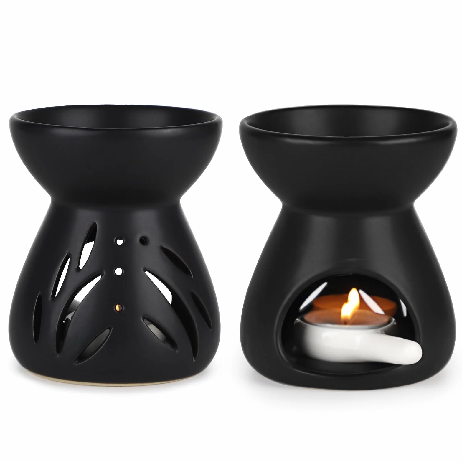 Ceramiczna lampa zapachowa palnik olejkowy dyfuzor aromatów czarny LALAGO
