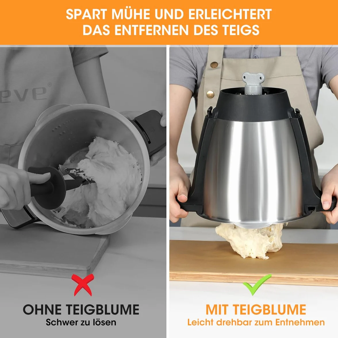 AIEVE Narzędzie do wyjmowania ciasta, kompatybilne z robotami kuchennymi Monsieur Cuisine Smart/Connect/Connect Trend – praktyczne akcesorium ułatwiające wyjmowanie ciasta