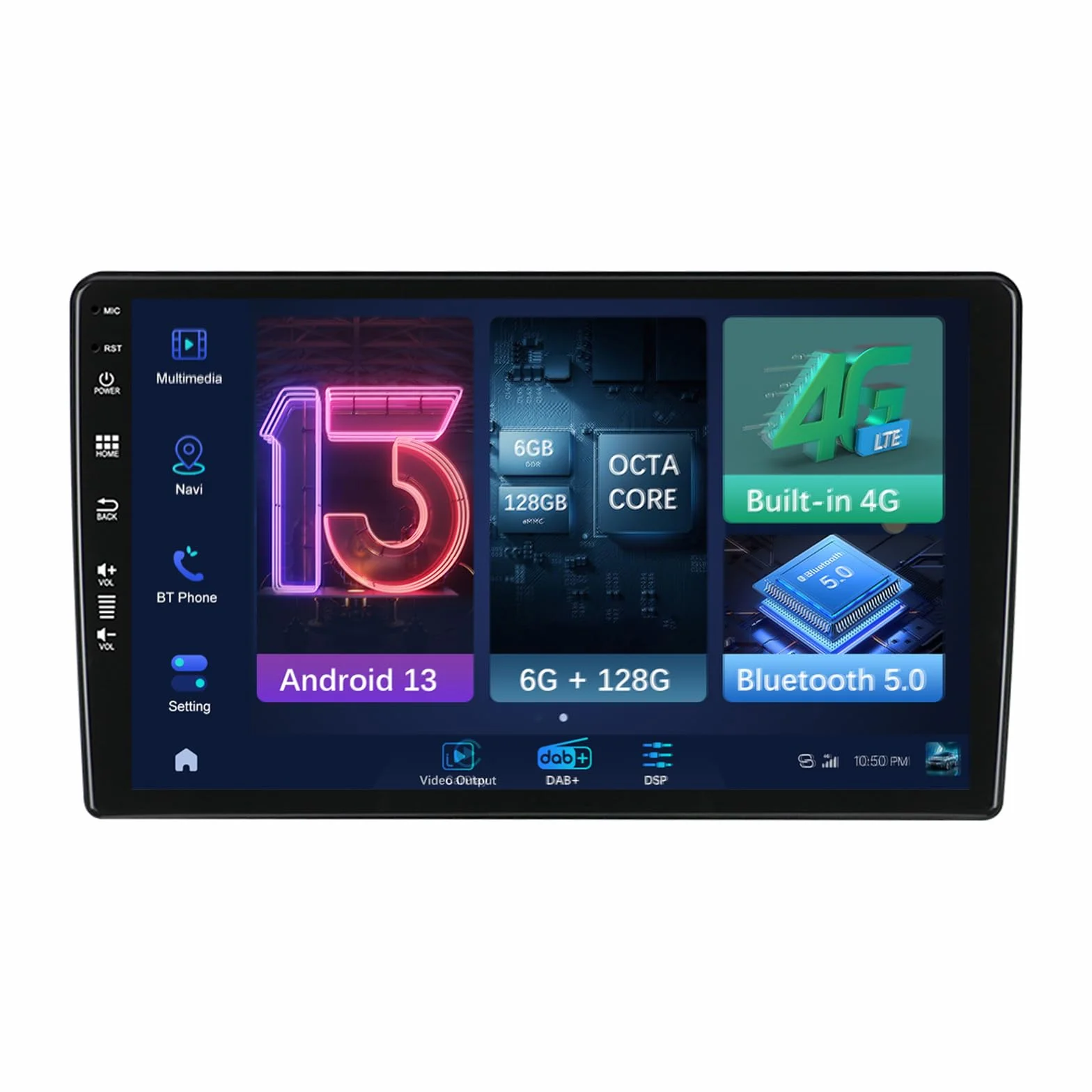 DAB+/4G podwójne DIN Android radio samochodowe do Citroen Berlingo/Peugeot Partner 2008-2019 GPS nawigacja Carplay Android Auto Fast Boot-360 kamera WiFi RDS FM-6+128G