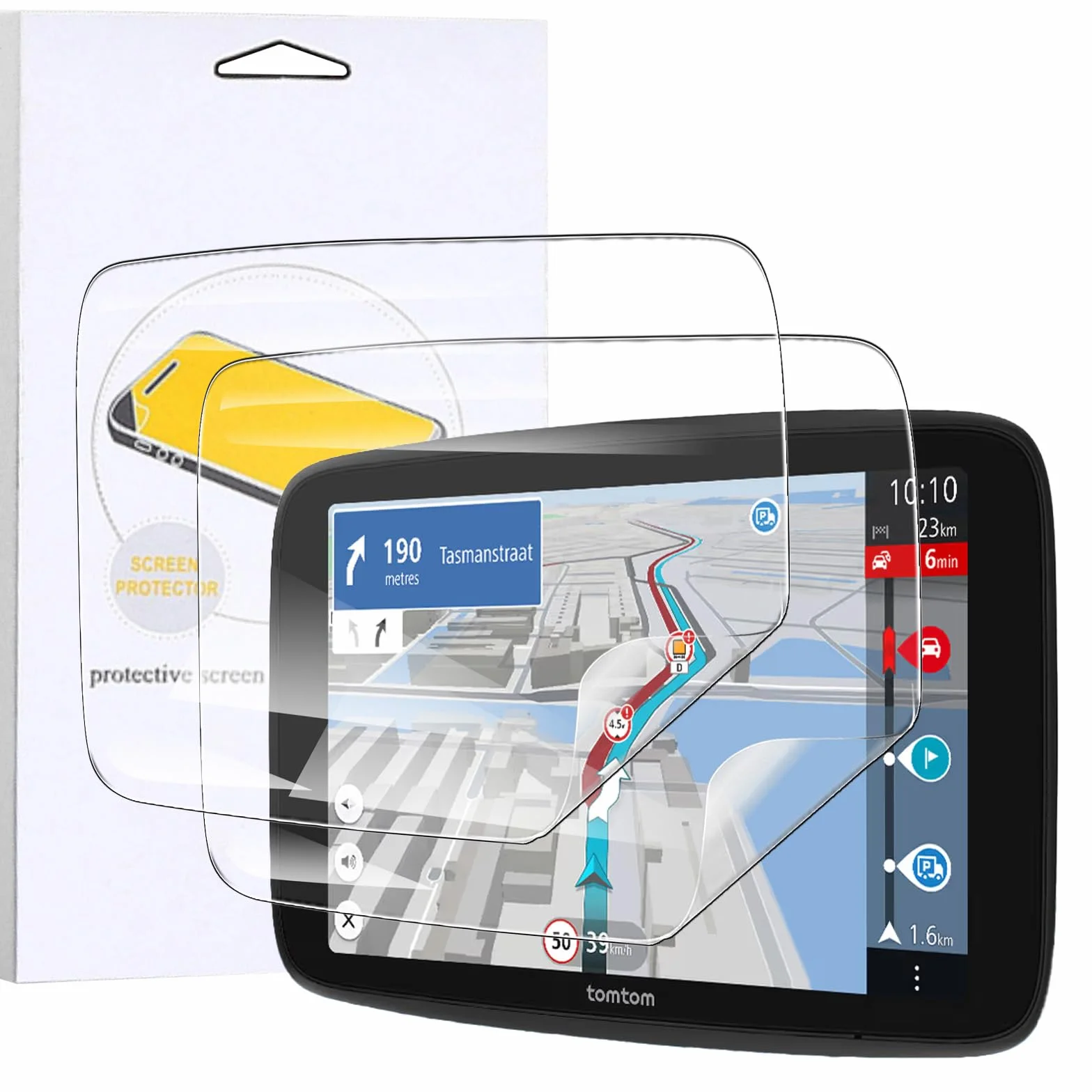 Ochraniacz ekranu do Tomtom GO Expert Plus 7 cali, [2 sztuki] Odporna na zarysowania elastyczna folia ochronna dla zwierząt domowych, bez pęcherzyków, HD ultracienka folia ochronna na ekran