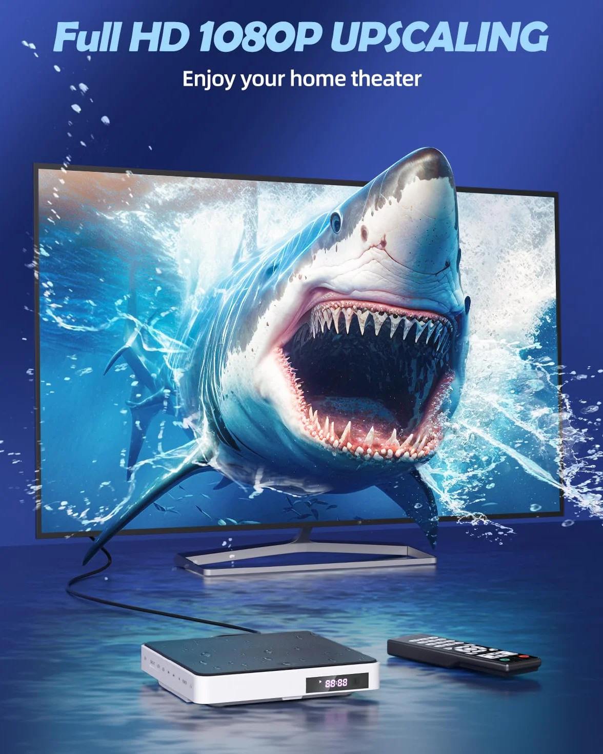 Arafuna Odtwarzacz DVD 1080P HDMI bez odtwarzacza DVD/CD do telewizorów ze wszystkimi regionami, PAL/NTSC, wejście USB, pilot zdalnego sterowania i kabel AV