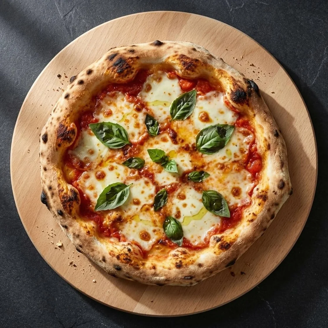 Deska drewniana obrotowa 25 cm okrągła do serwowania sery pizza