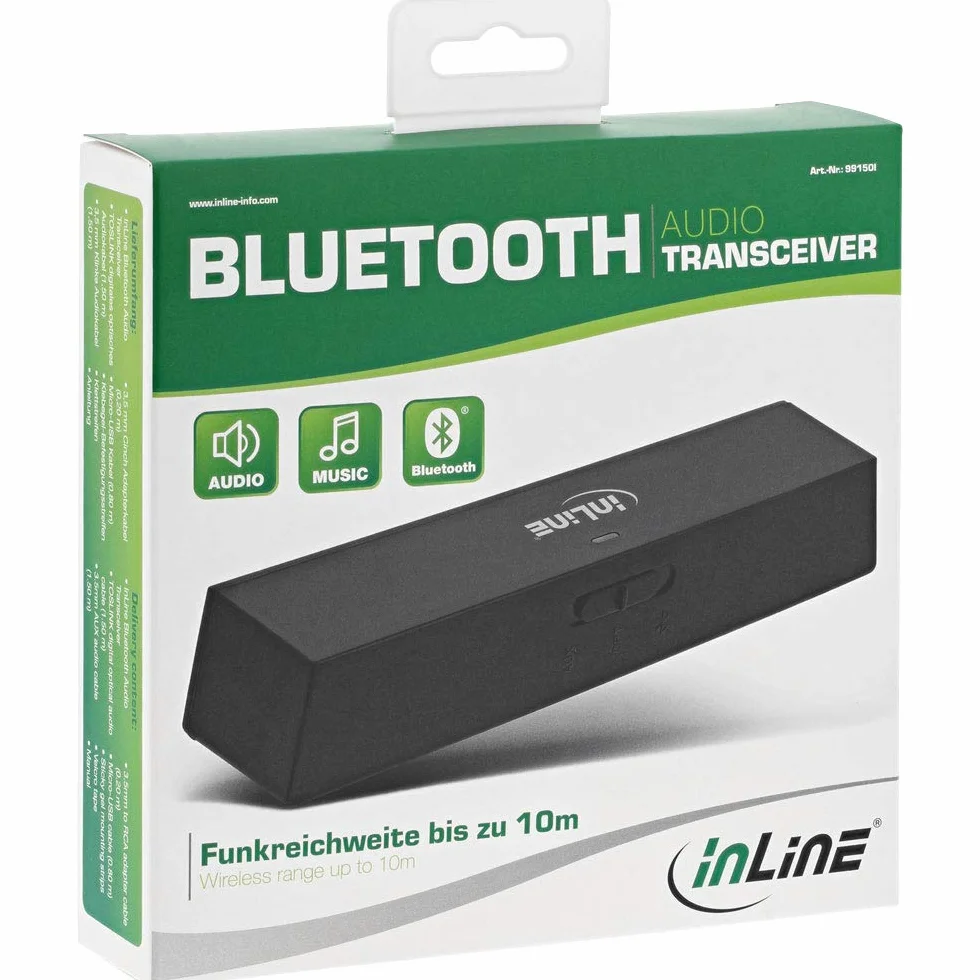 InLine® Nadajnik audio Bluetooth, nadajnik/odbiornik, BT 5.0, aptX LL, jack + Toslink 99151I
