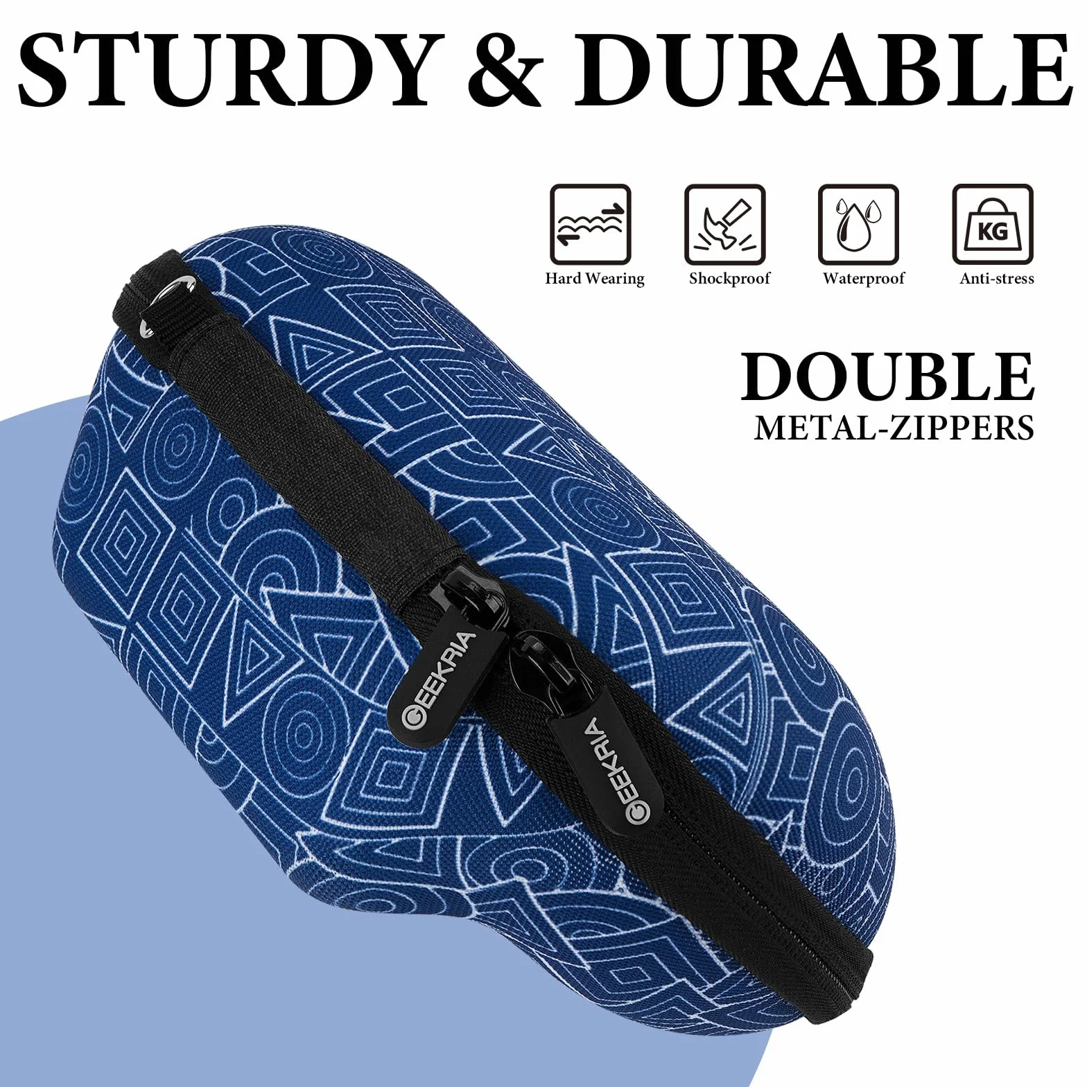 Etui na kontroler do gier Geekria kompatybilne z Sony PlayStation 5 DualSense, PS4 DualShock 4, PS3 Dualshock 3, akcesoria do przechowywania, torba do przenoszenia (Niebieski)