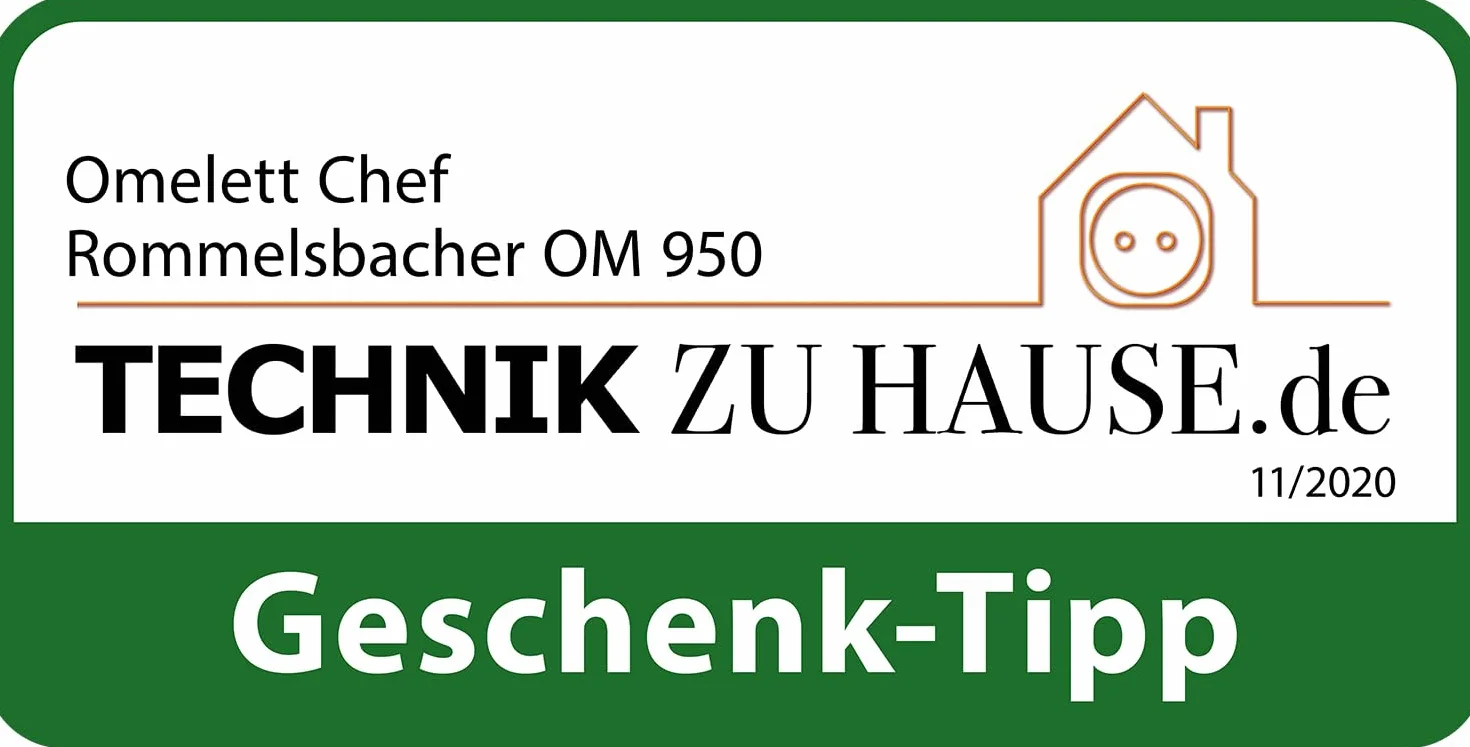 ROMMELSBACHER Omelett Chef OM 950 – obudowa Cool Touch, bardzo głębokie wgłębienia do pieczenia na 2 omlety, powłoka zapobiegająca przywieraniu, 20-minutowy programator czasowy, wyświetlacz LED,