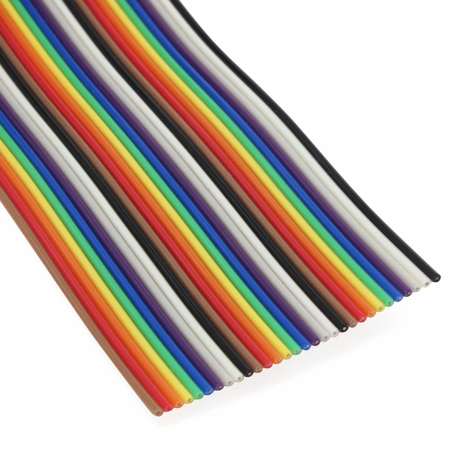 Aussel Kabel wstążkowy 30-centymetrowy 1,27 mm tęczowy kolor płaski kabel do złączy 2,54 mm (30 przewodów/3 M)