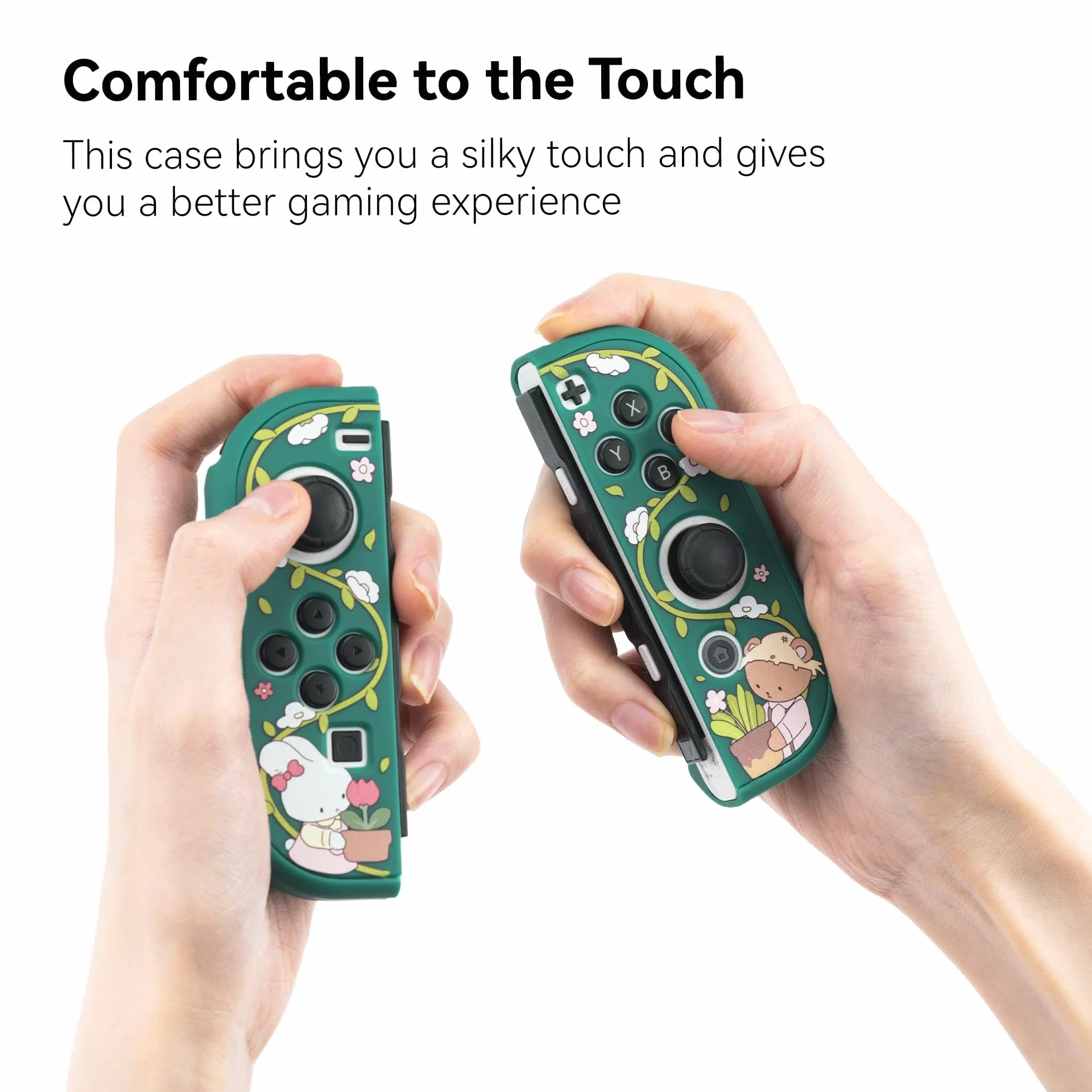 Etui ochronne GeekShare Slim Cover Case kompatybilne z Switch OLED - amortyzujące wstrząsy i odporne na zarysowania etui do przełącznika OLED - Bunny Garden