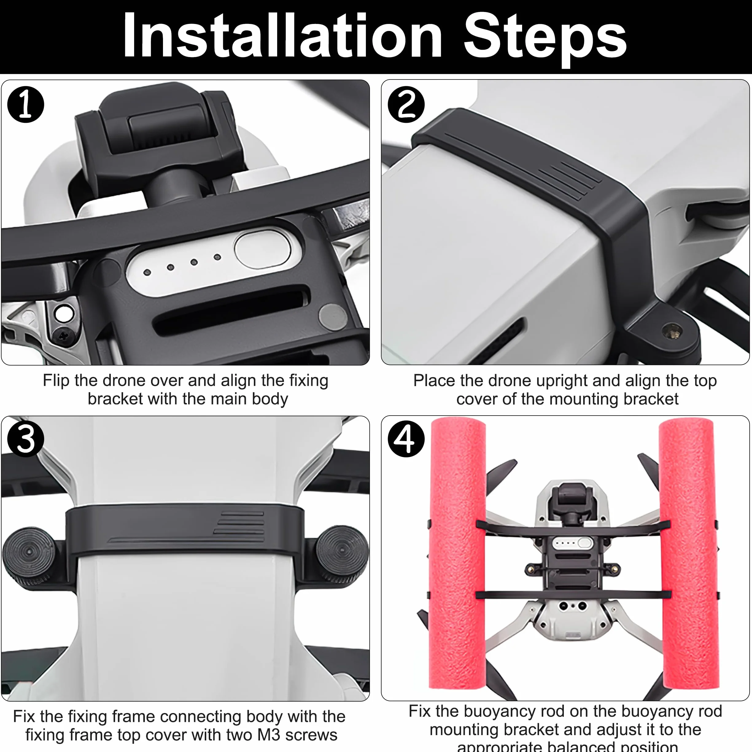 Podwozie wodne kompatybilne z DJI Mini 2 drony do podwozia do Mavic Mini Floating Black